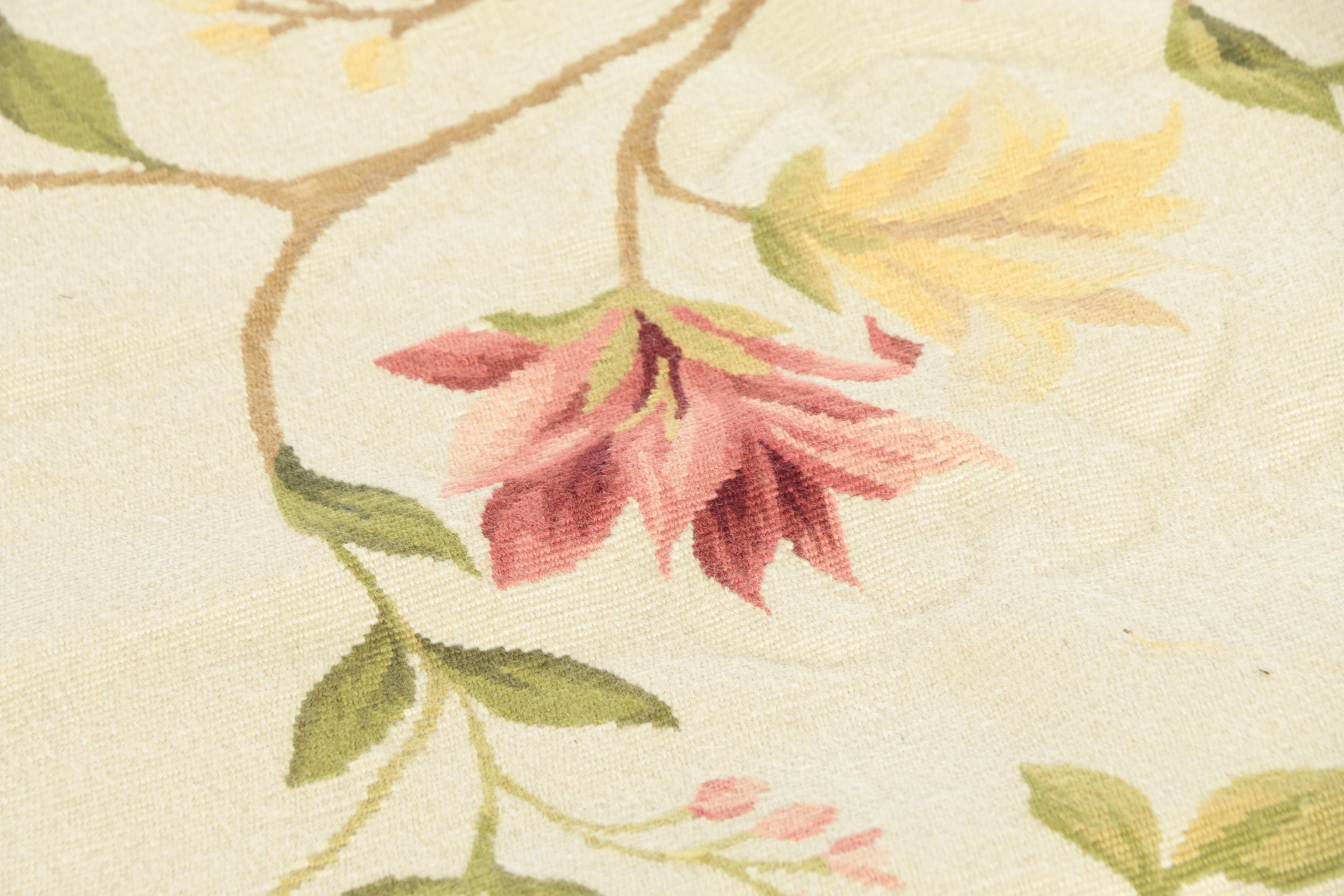 Needlepoint "Summer Aubusson" Wool Carpet Runner attributed to Asmara