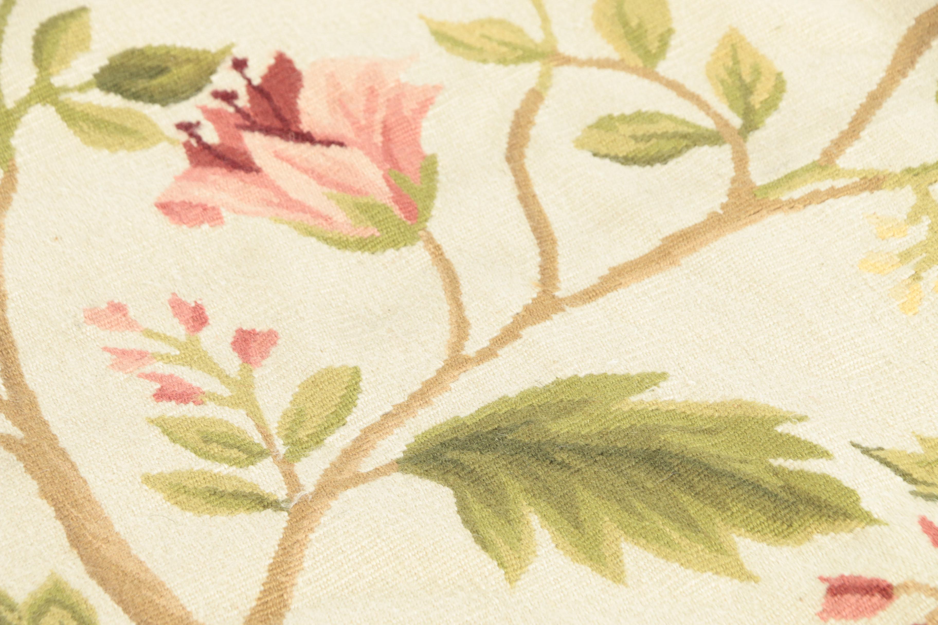 Needlepoint "Summer Aubusson" Wool Carpet Runner attributed to Asmara