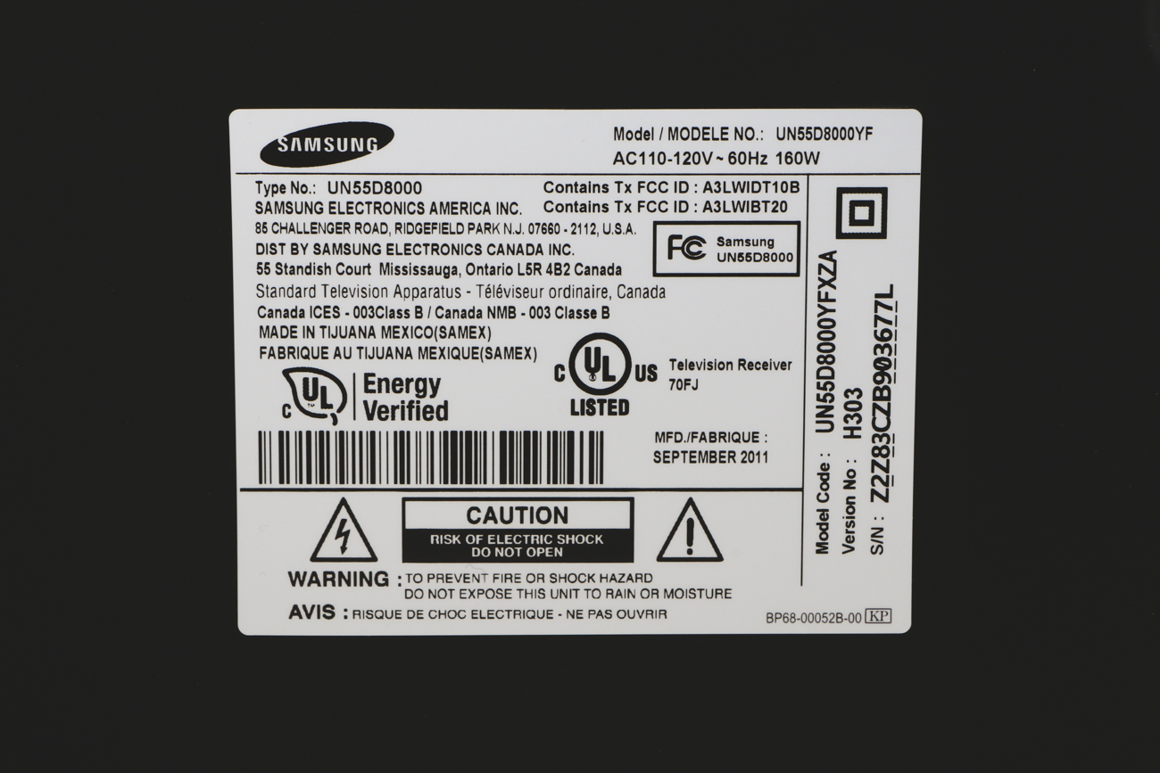 Samsung 55-Inch 3D Smart Television on Chrome Stand