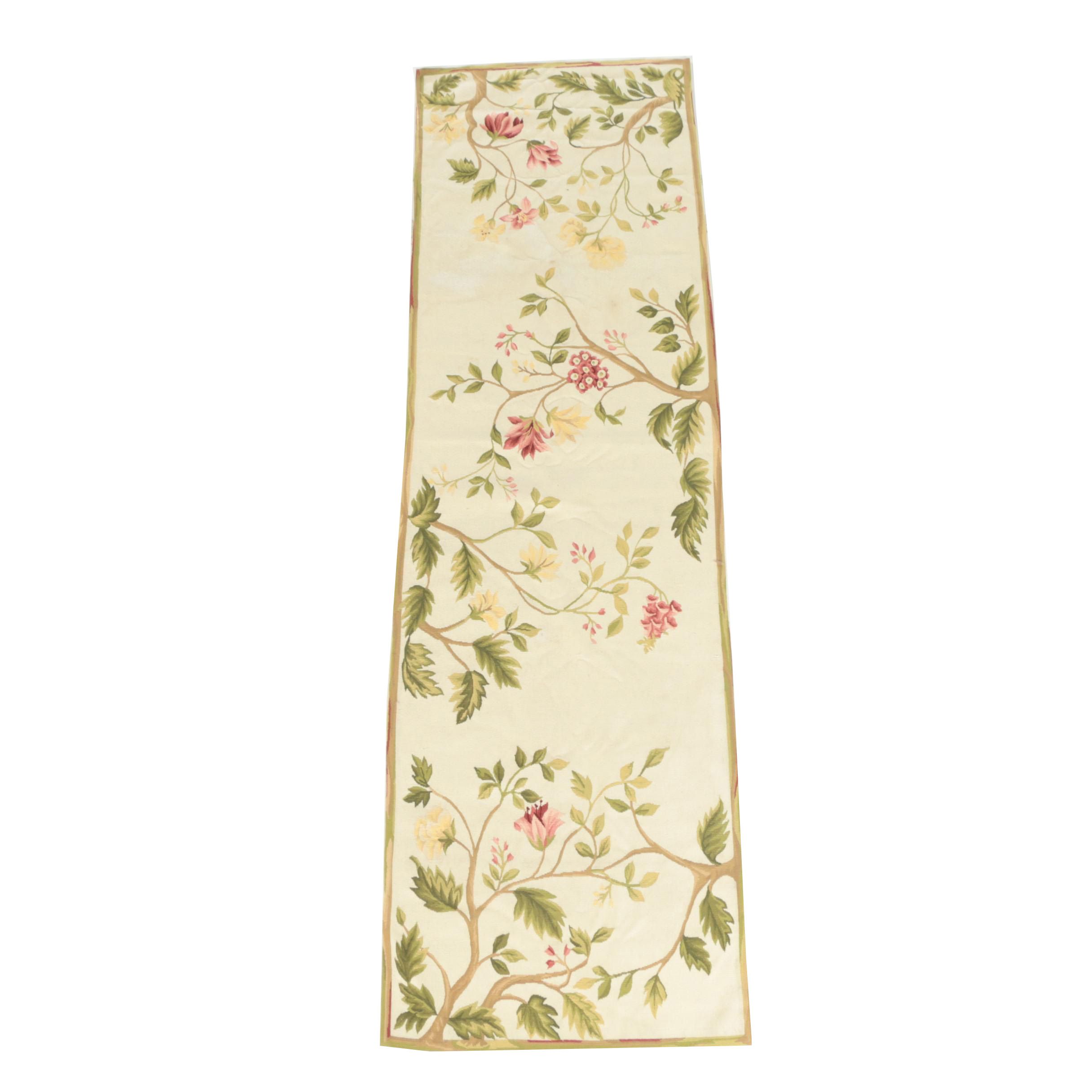 Needlepoint "Summer Aubusson" Wool Carpet Runner attributed to Asmara