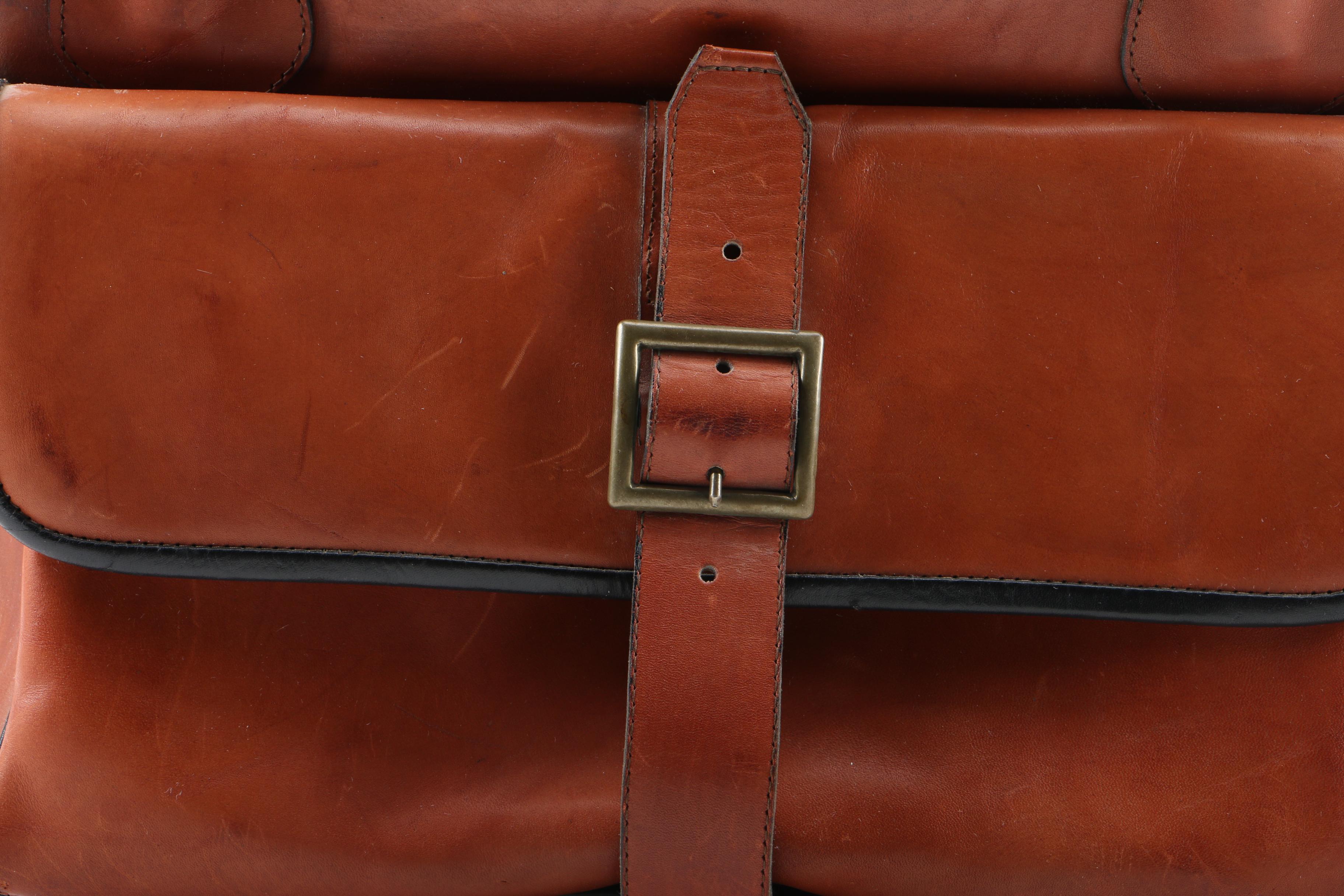 Vintage Leather Doctor's Bag with Copper Trim