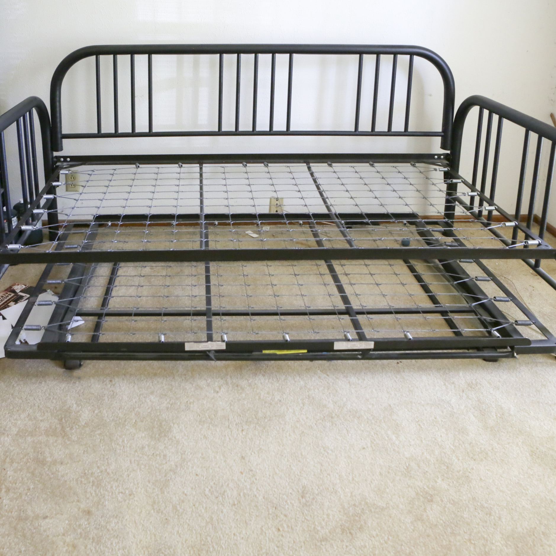 Black Metal Futon Frame with Trundle
