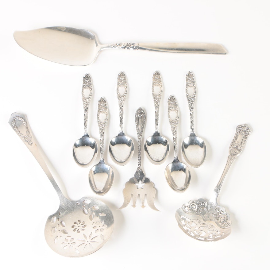 Towle "Princess" Sterling Silver Demitasse Spoons with Silver Plate Utensils