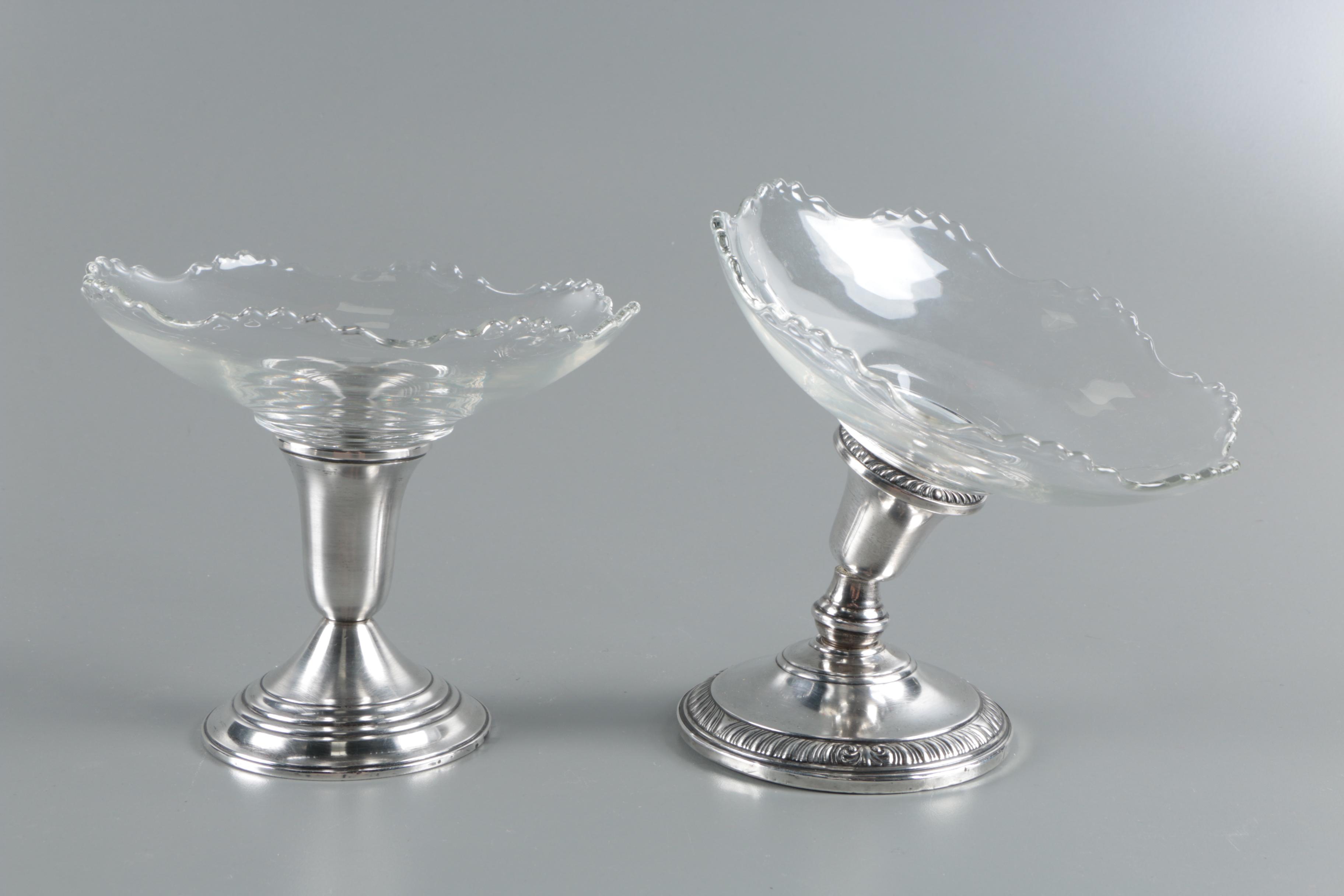 International Silver Co. Sterling Silver Bread Tray with Weighted Compotes