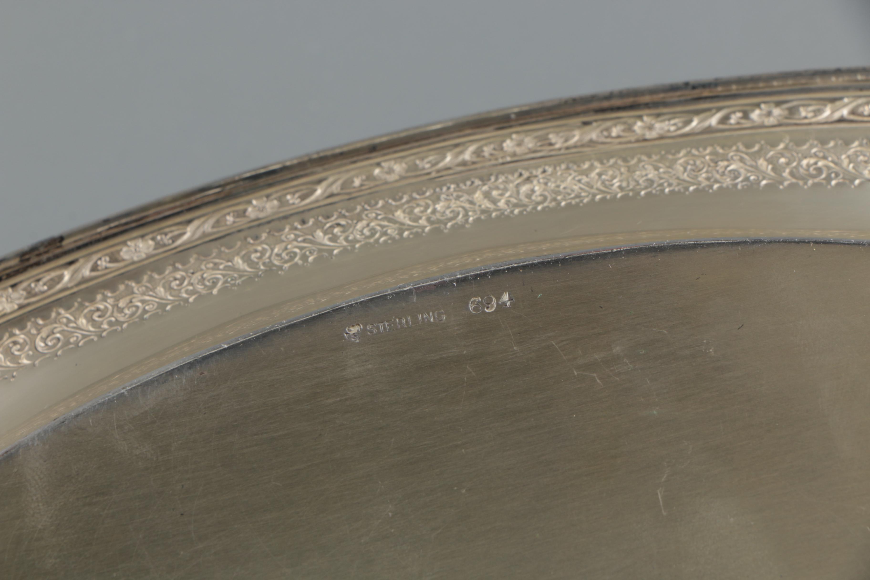 International Silver Co. Sterling Silver Bread Tray with Weighted Compotes