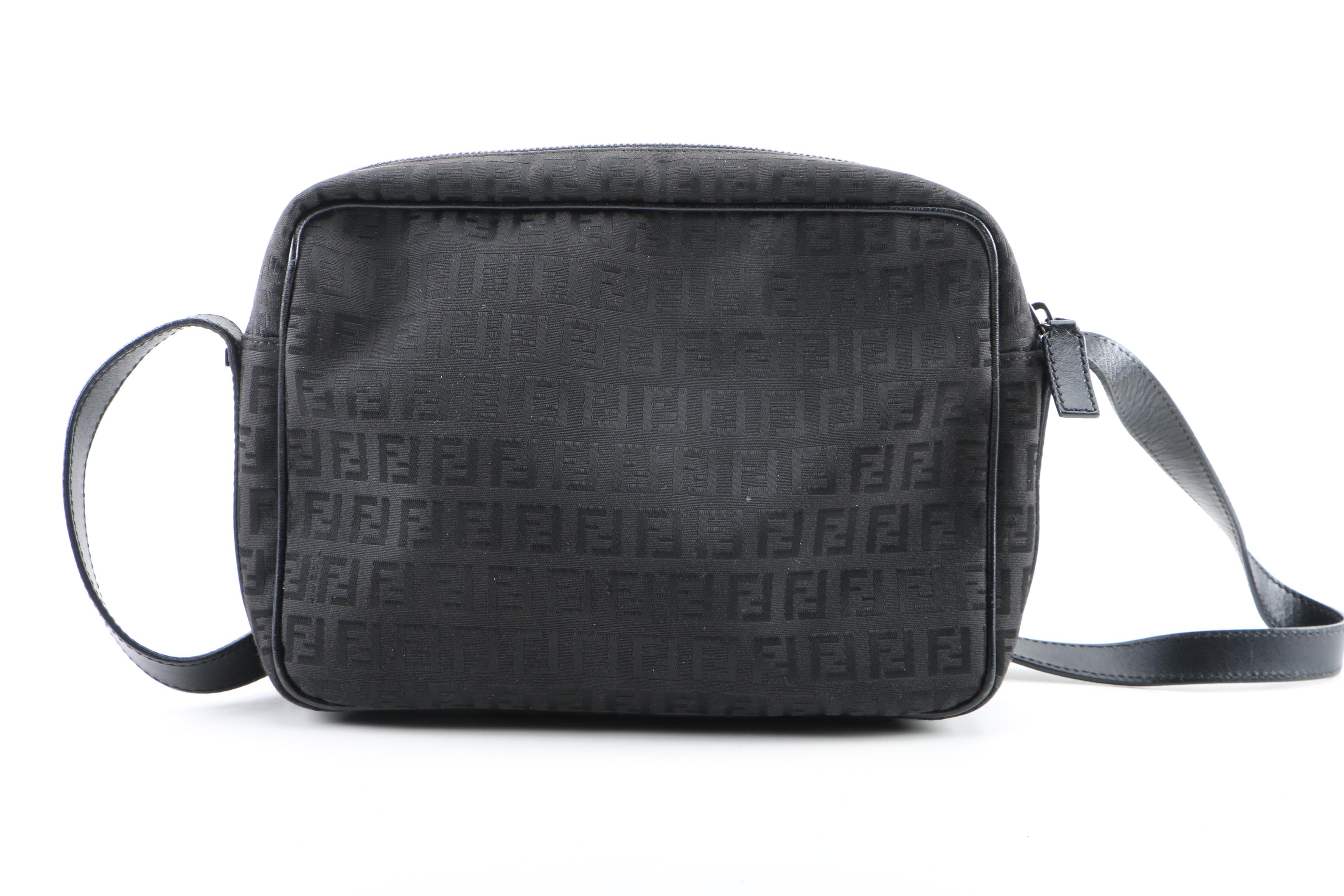 Fendi Black Zucca Canvas Crossbody