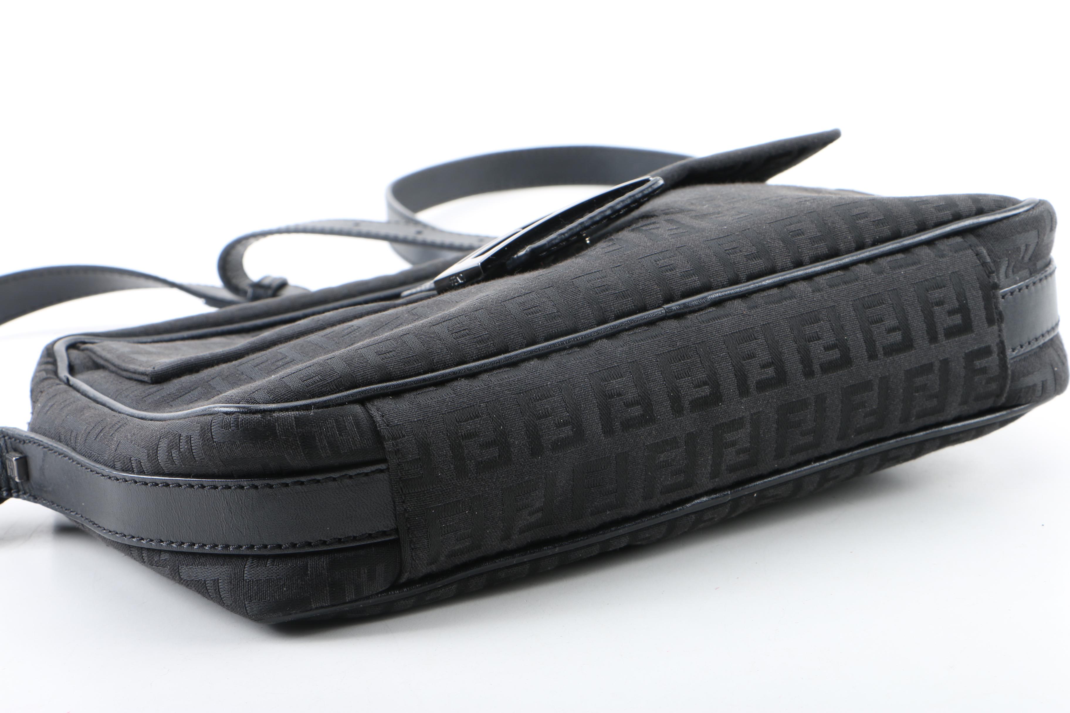 Fendi Black Zucca Canvas Crossbody