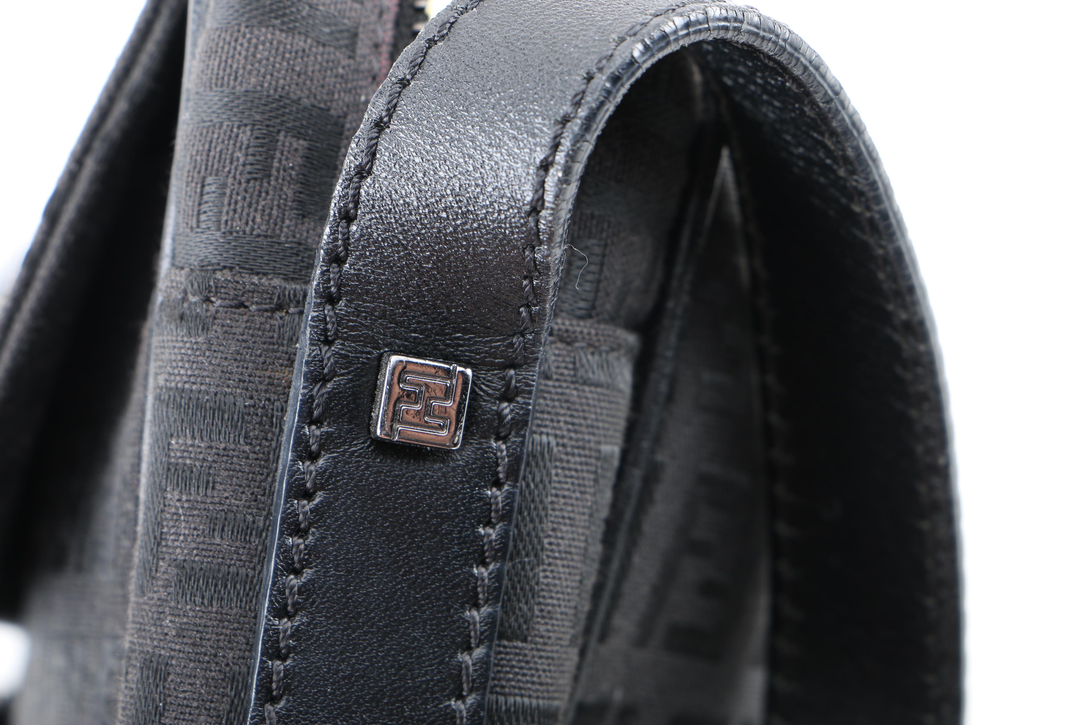 Fendi Black Zucca Canvas Crossbody