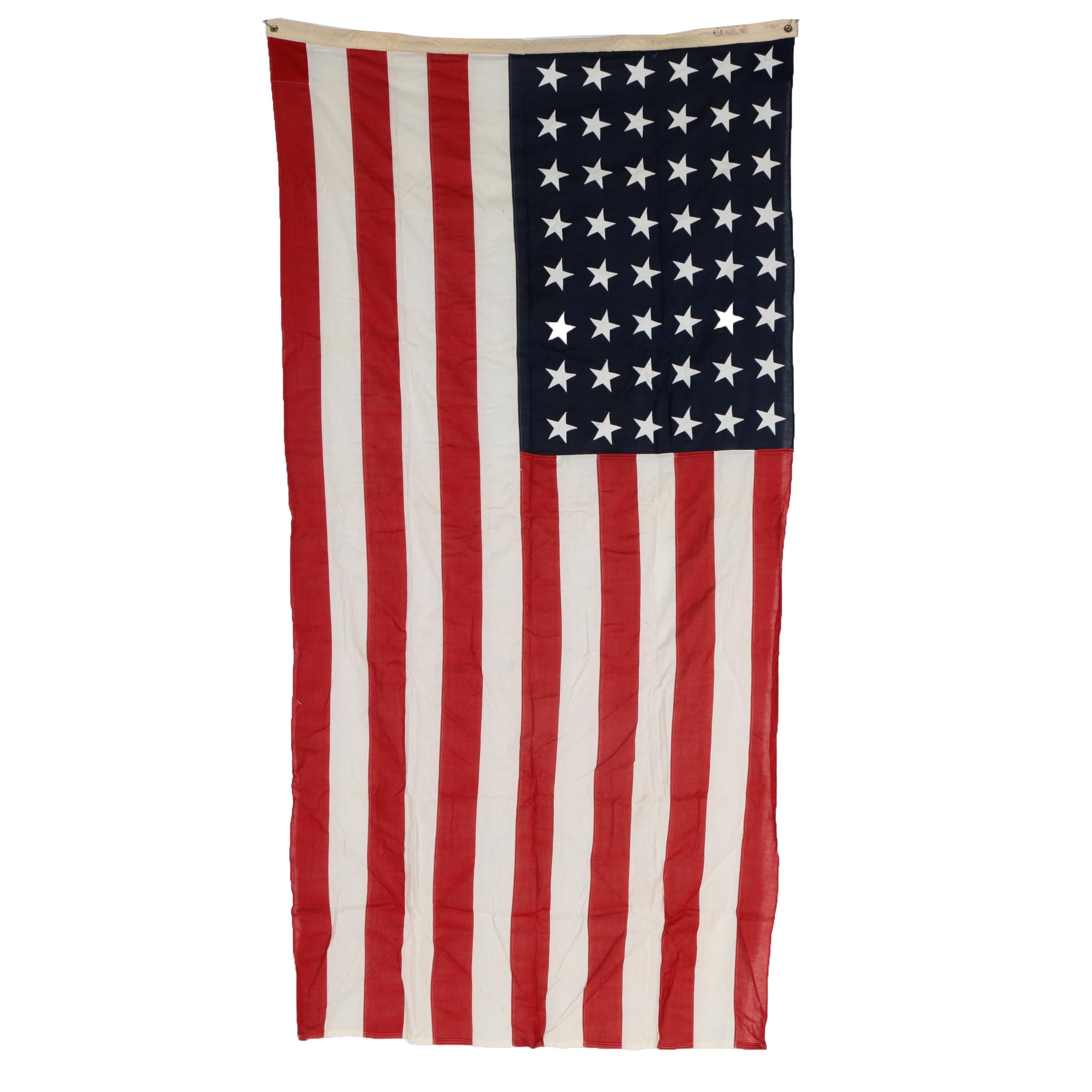 Bull Dog Bunting Cloth American 48 Star Flag