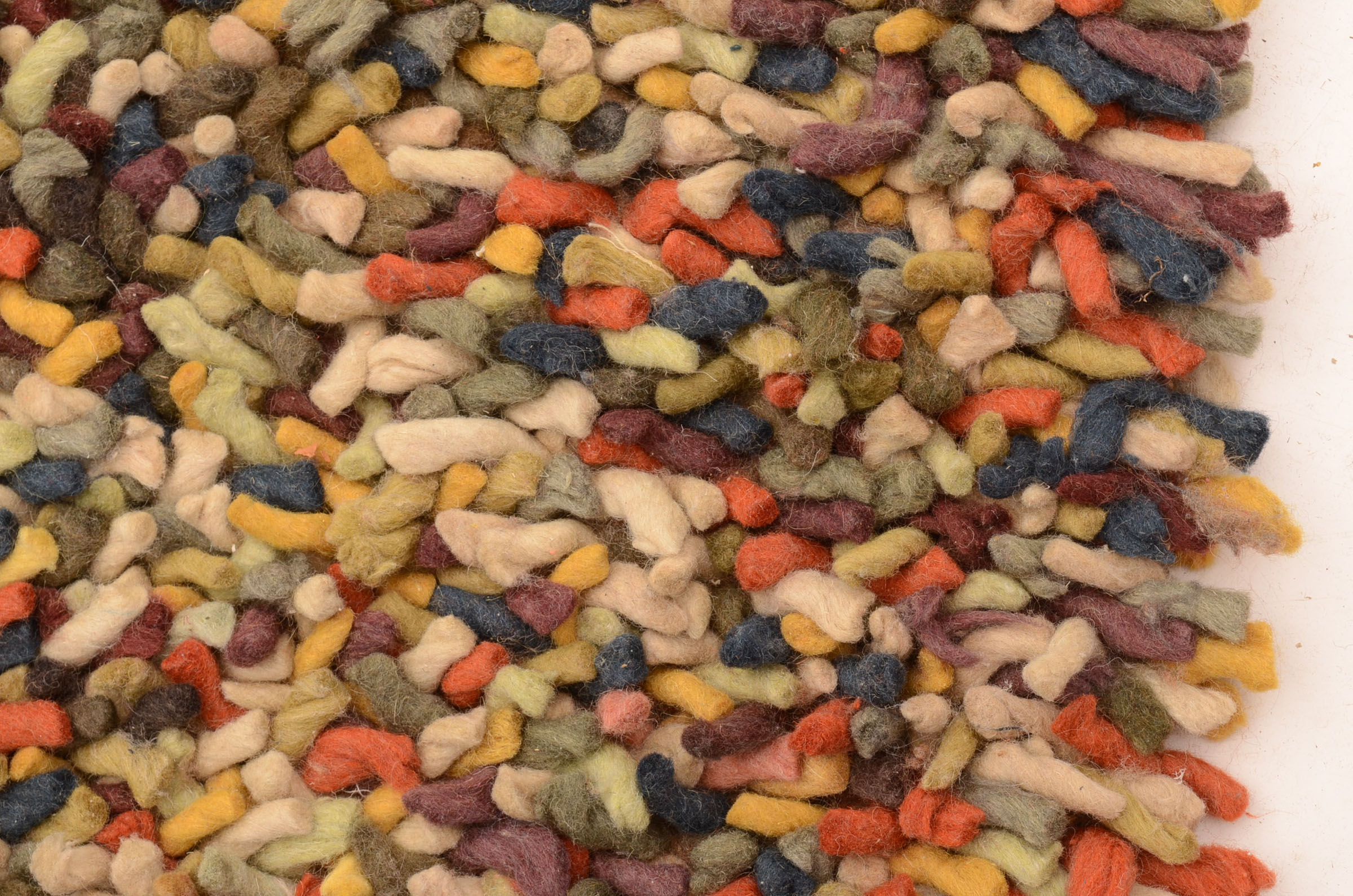 Modern Felted Wool Multi-Colored Shag Area Rug