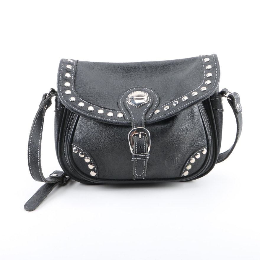 Harley-Davidson Black Leather Shoulder Bag