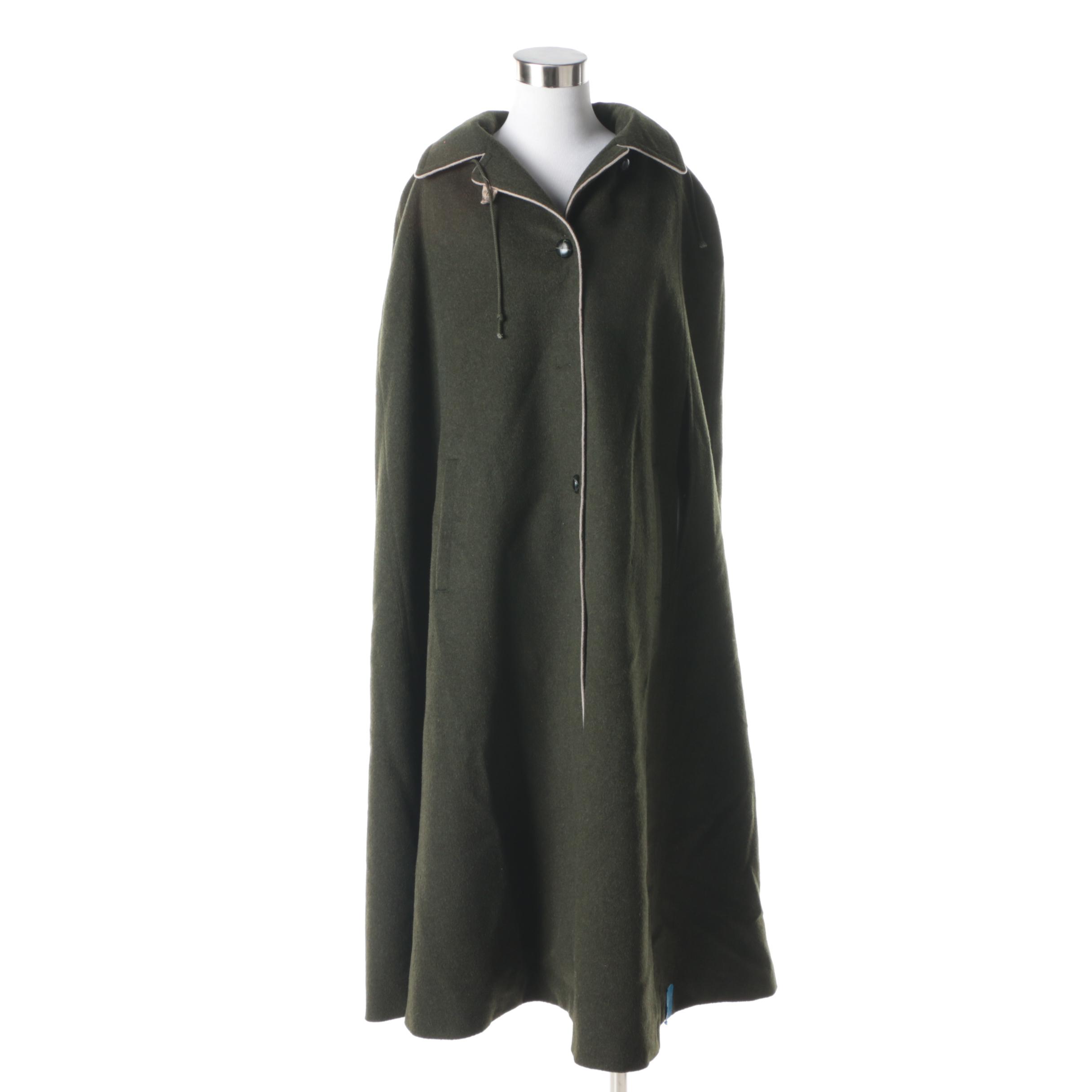Women's Vintage Bartsons Wool Hooded Cloak