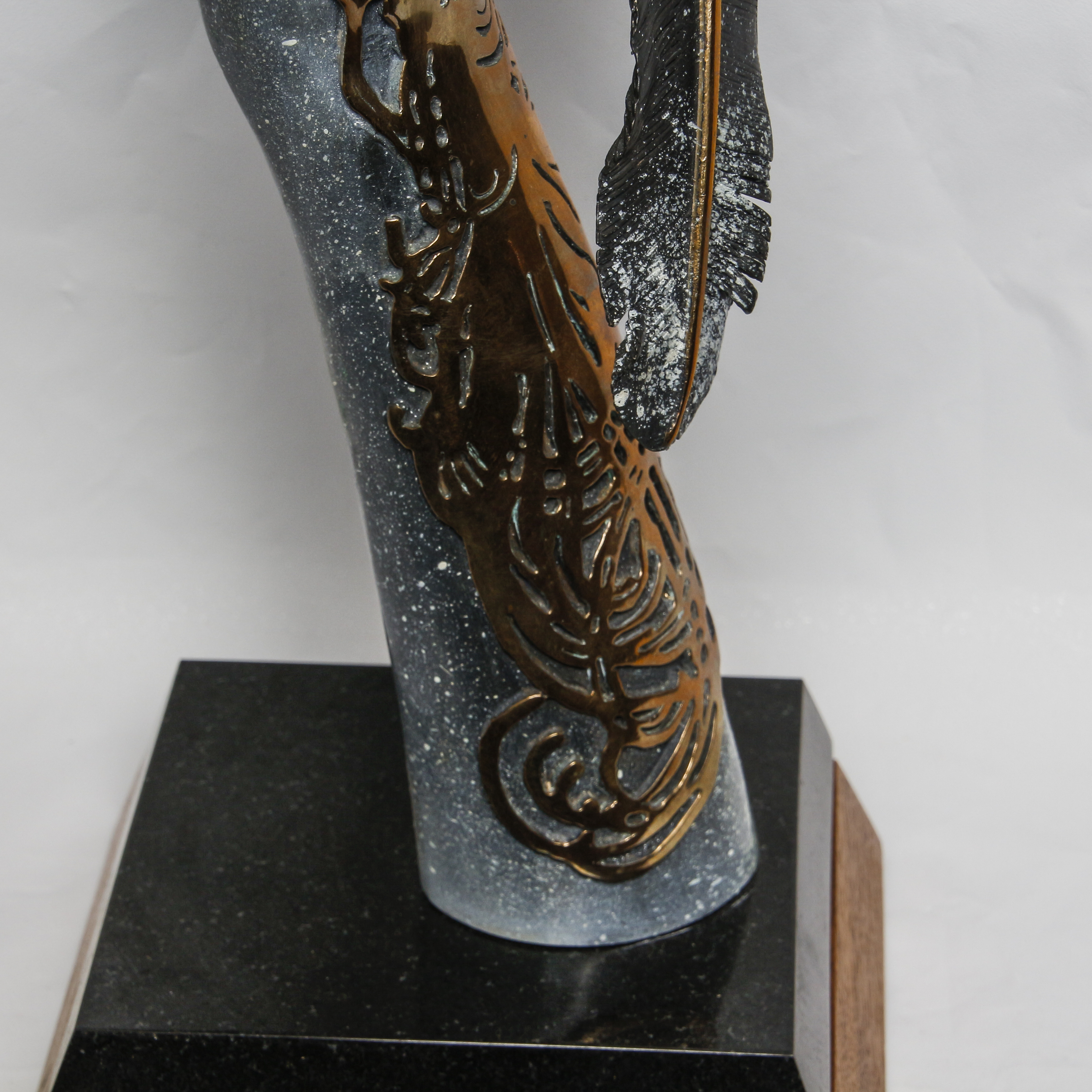 Nick Moffett Bronze Sculpture of Hand Holding up a Bust