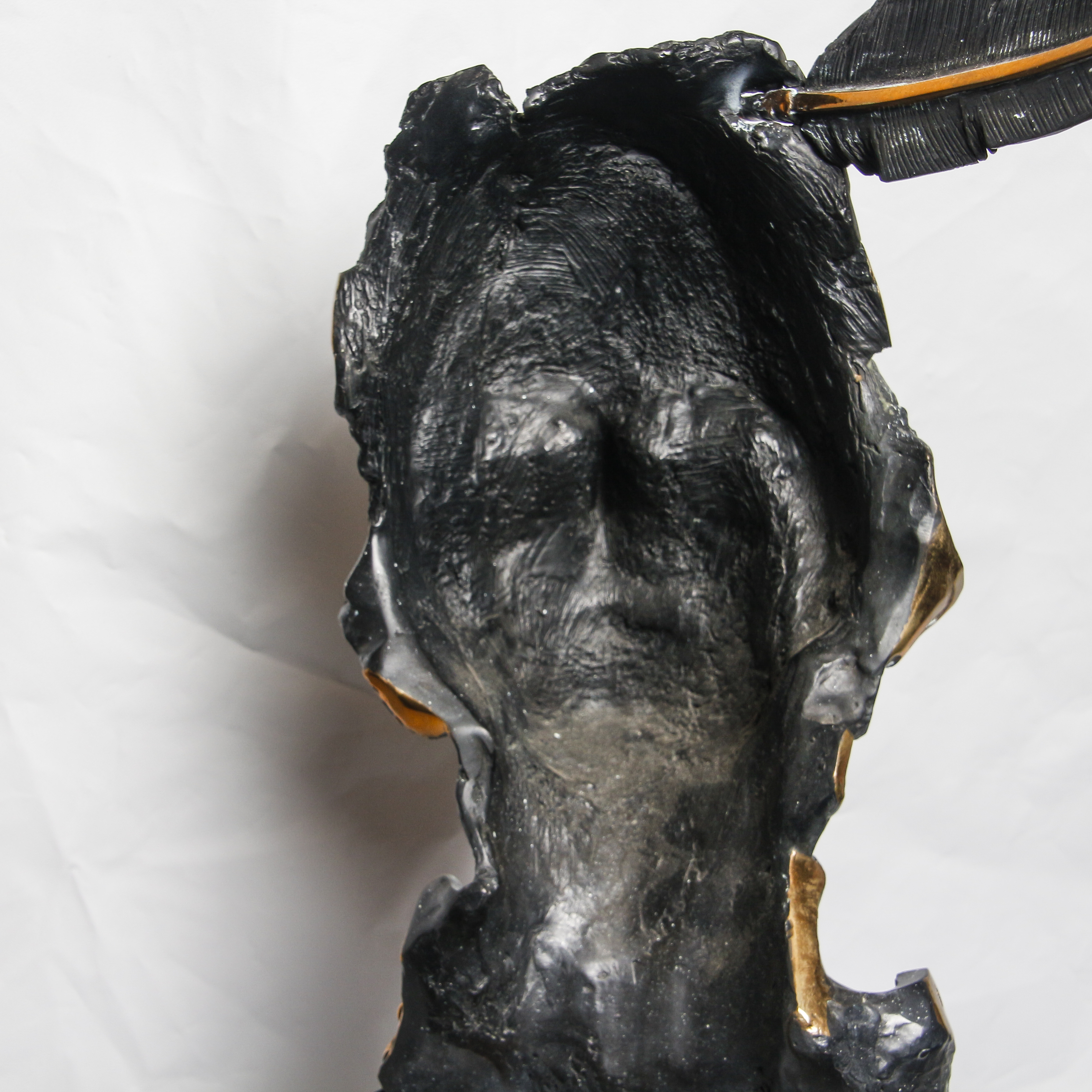 Nick Moffett Bronze Sculpture of Hand Holding up a Bust