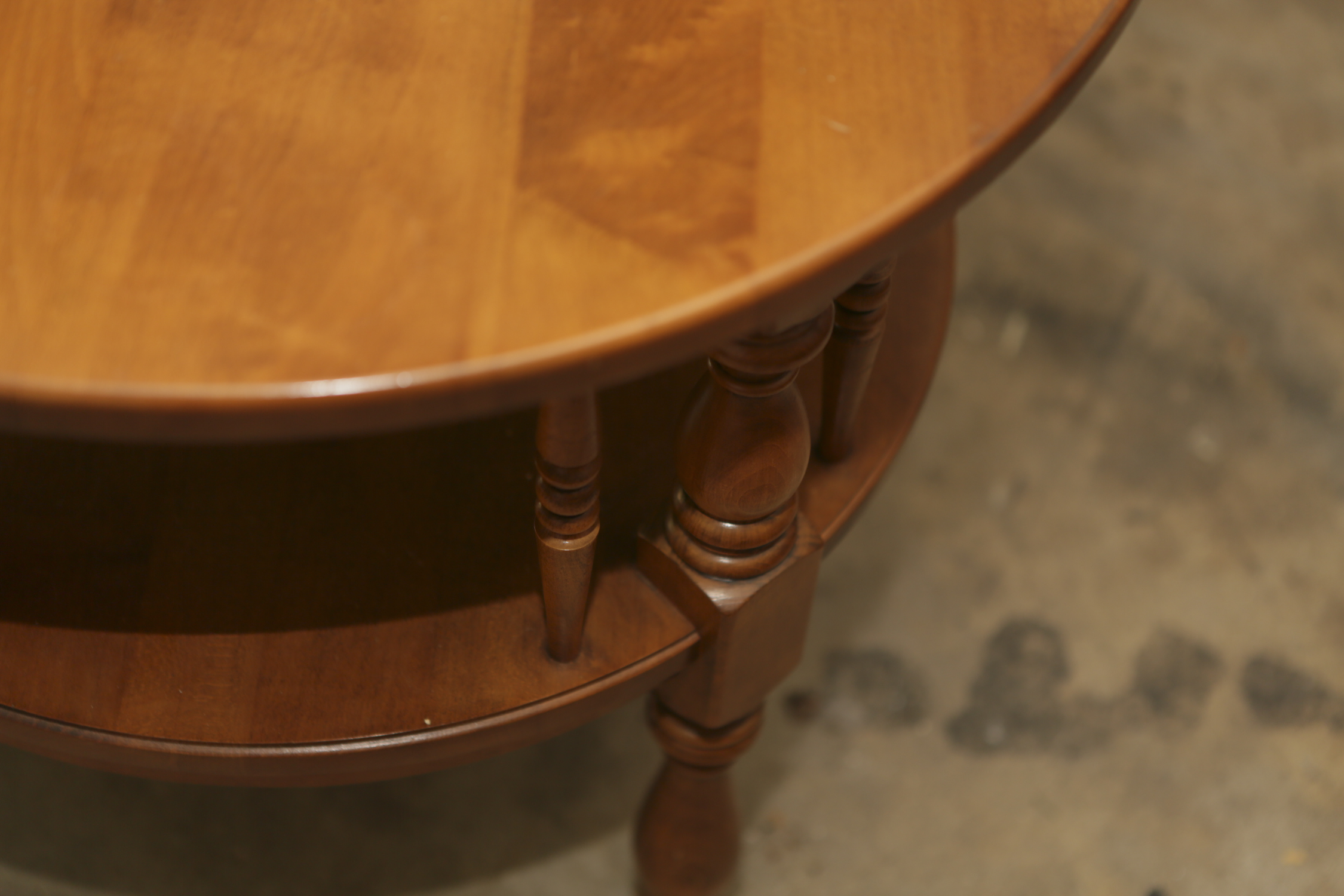 Wooden Two-Tier Circular Side Table