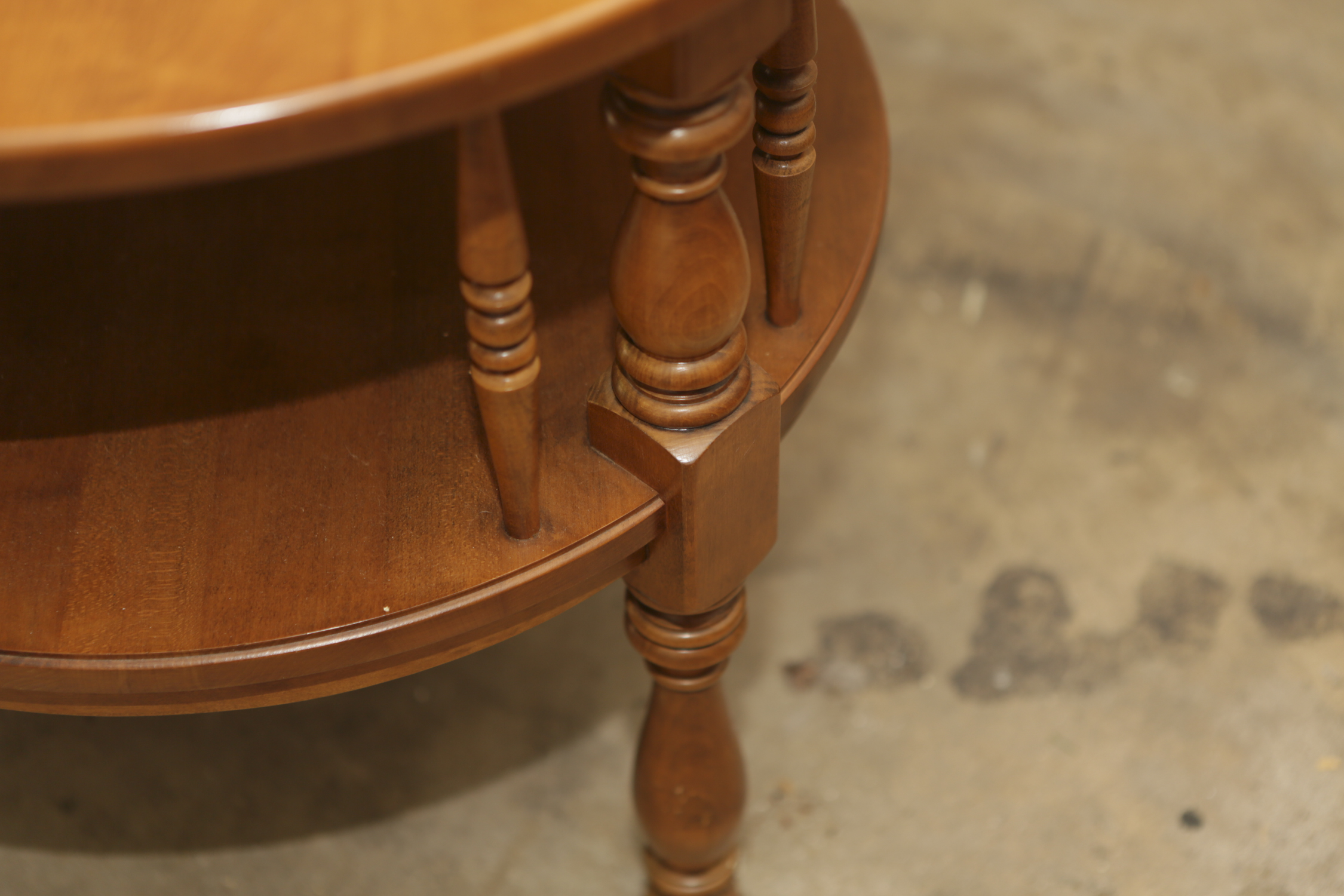 Wooden Two-Tier Circular Side Table