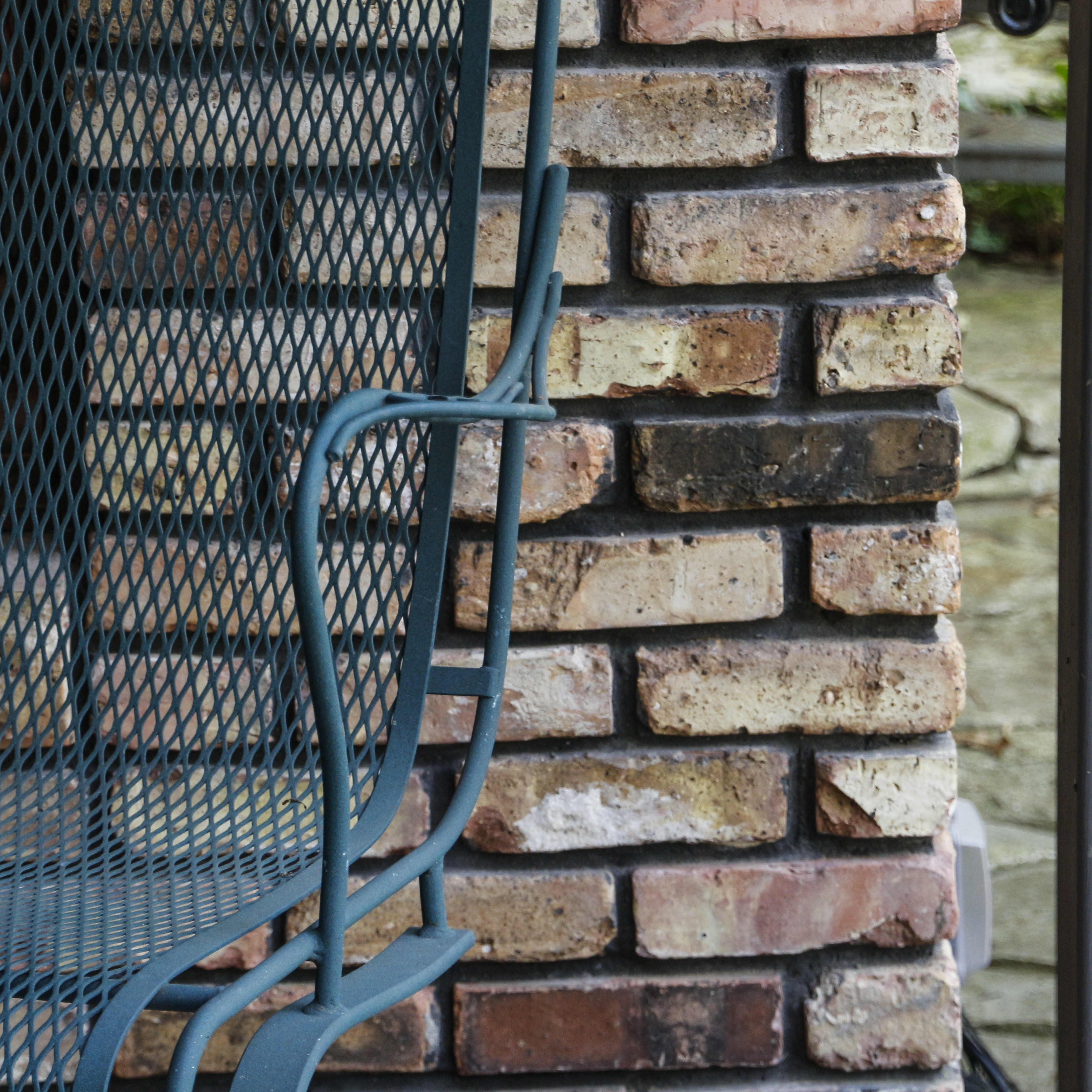 Teal Cast Metal Patio Armchairs