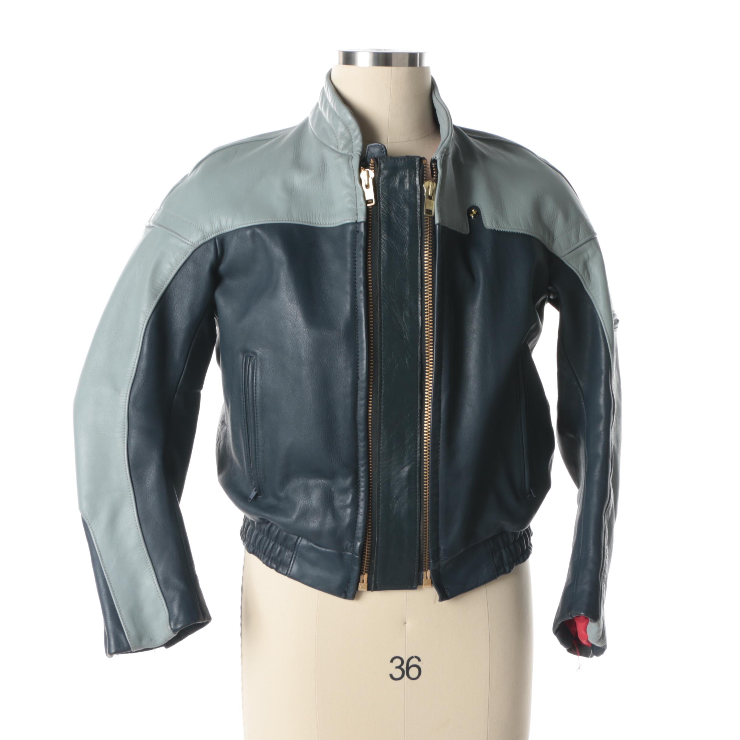 Men's Vintage BMW Leather Bomber Jacket