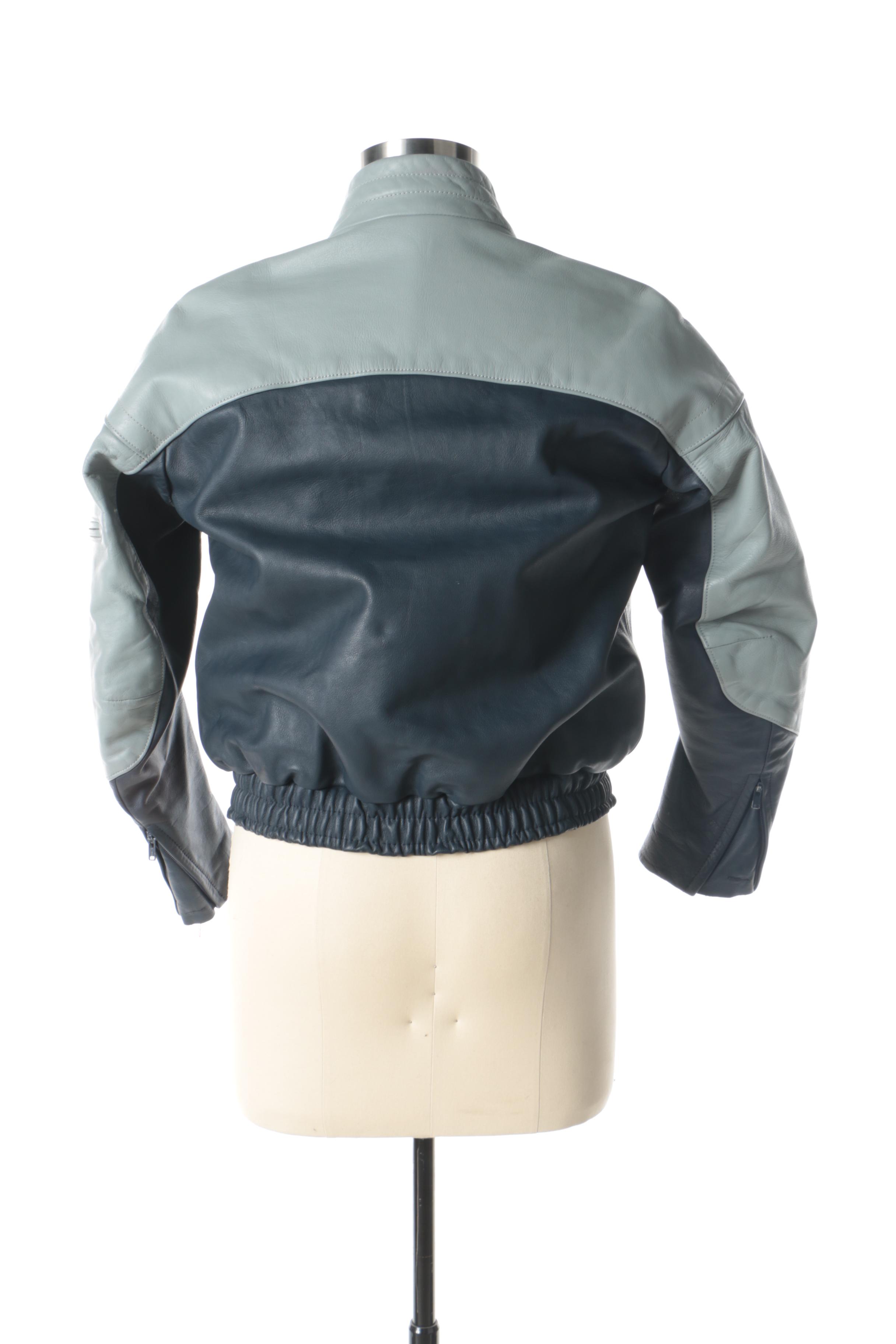 Men's Vintage BMW Leather Bomber Jacket