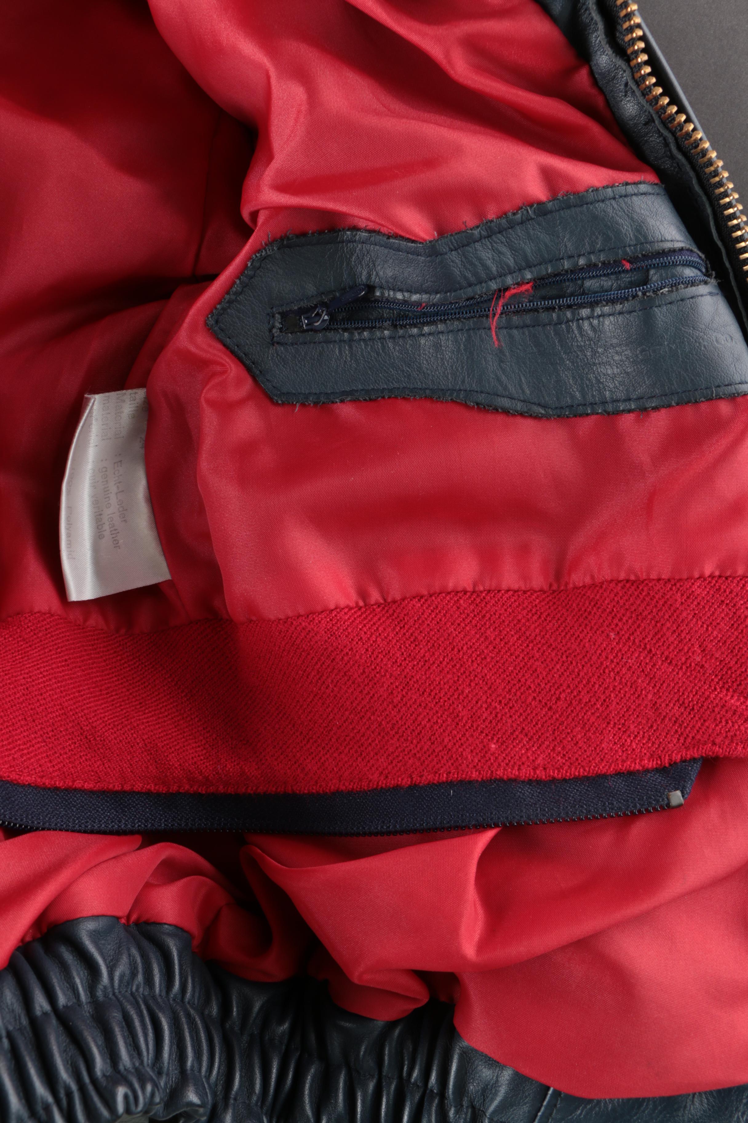 Men's Vintage BMW Leather Bomber Jacket