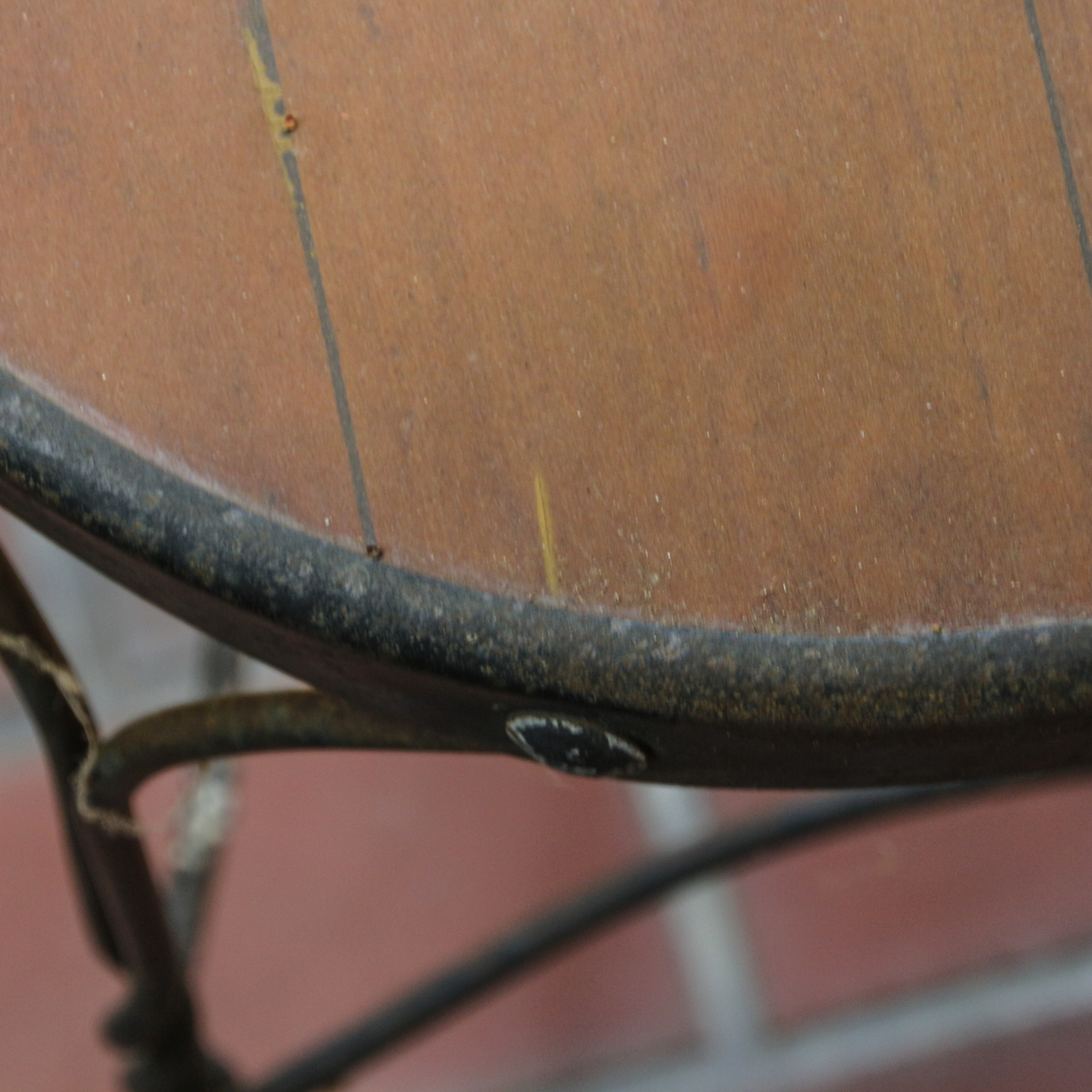 Metal and Wood Ice Cream Parlor Table with Side Chairs