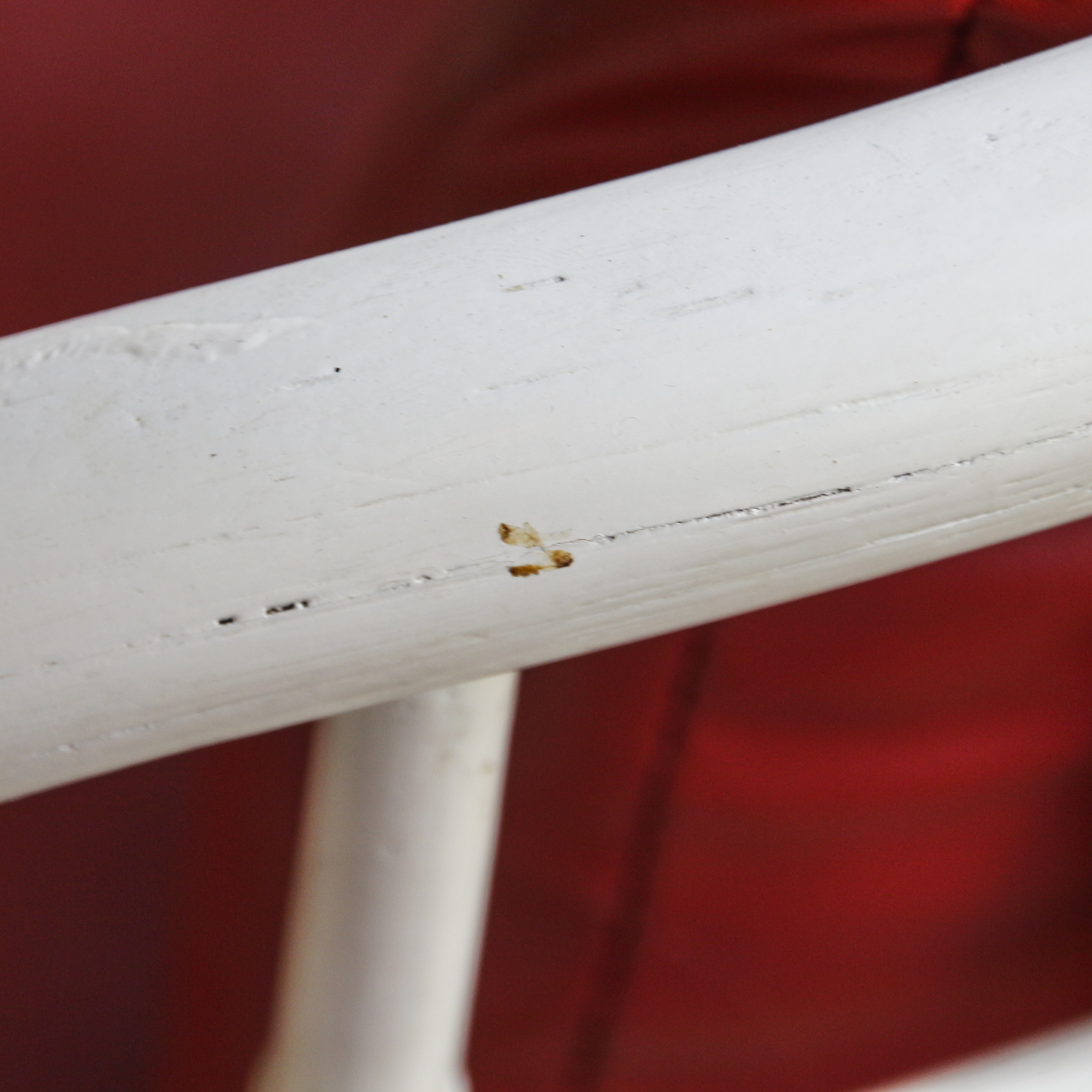 Glass Top Patio Table with White Painted Rattan Armchairs