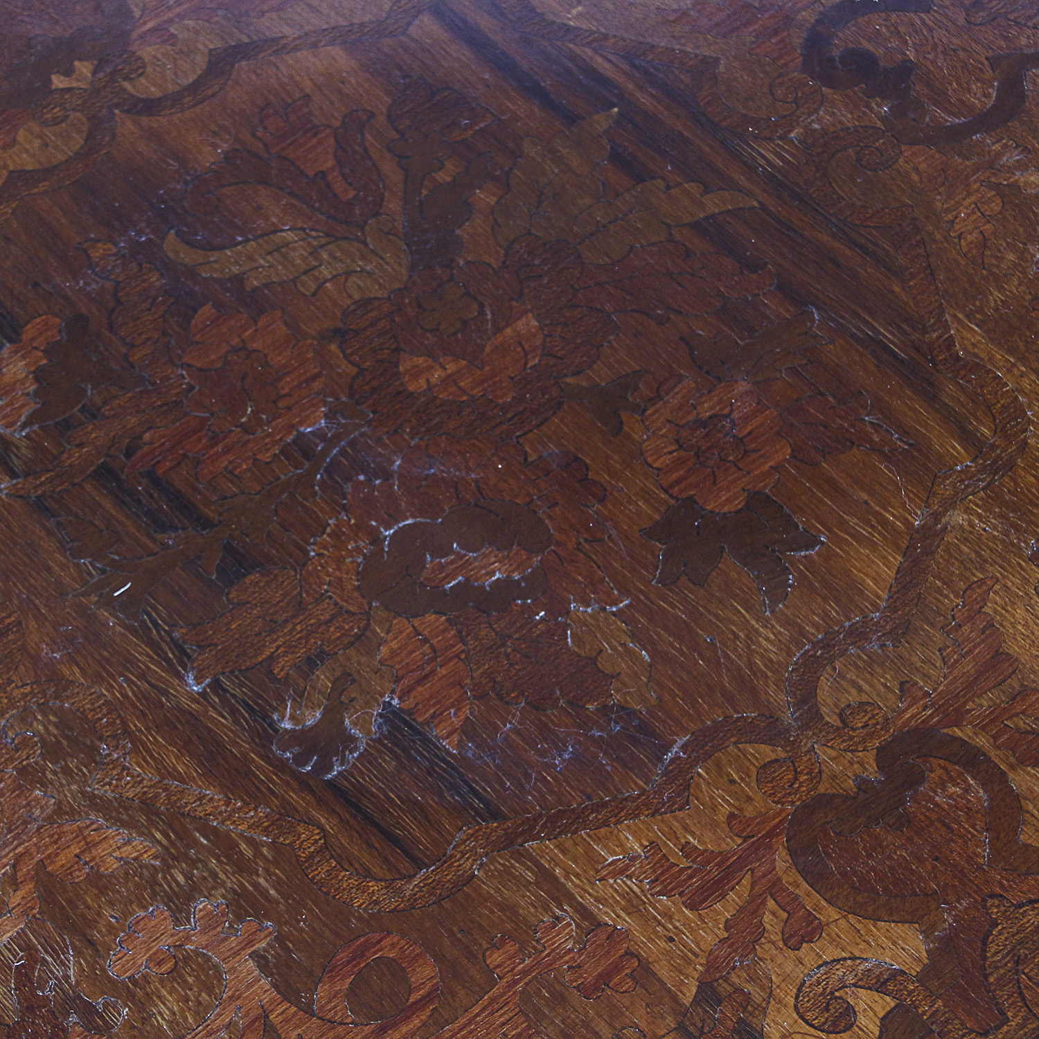 Vintage Louis XVI Style Accent Table with Parquetry Inlay