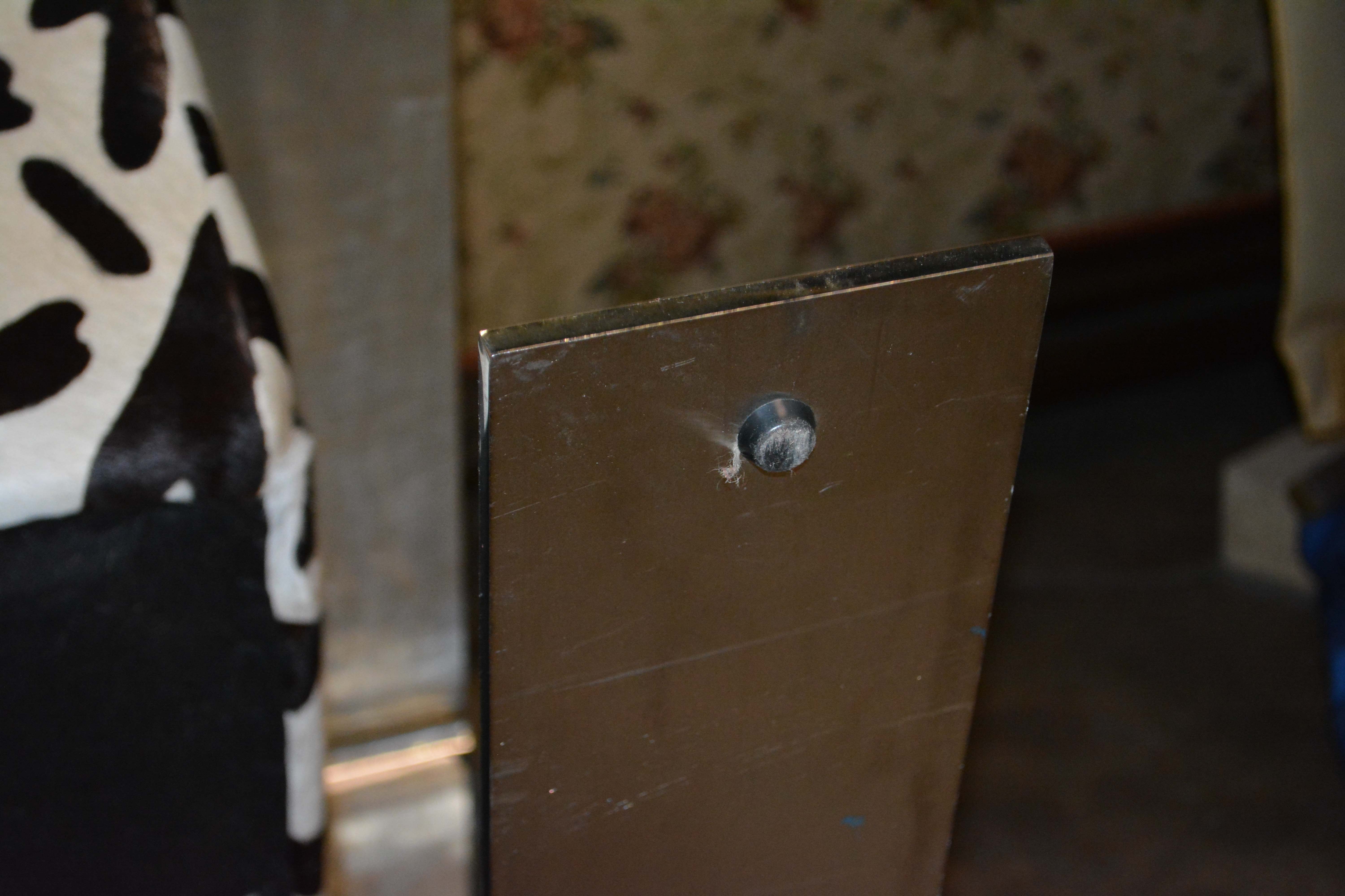 Silver Metal Cantilever Lounge Chair with Zebra Print Upholstery