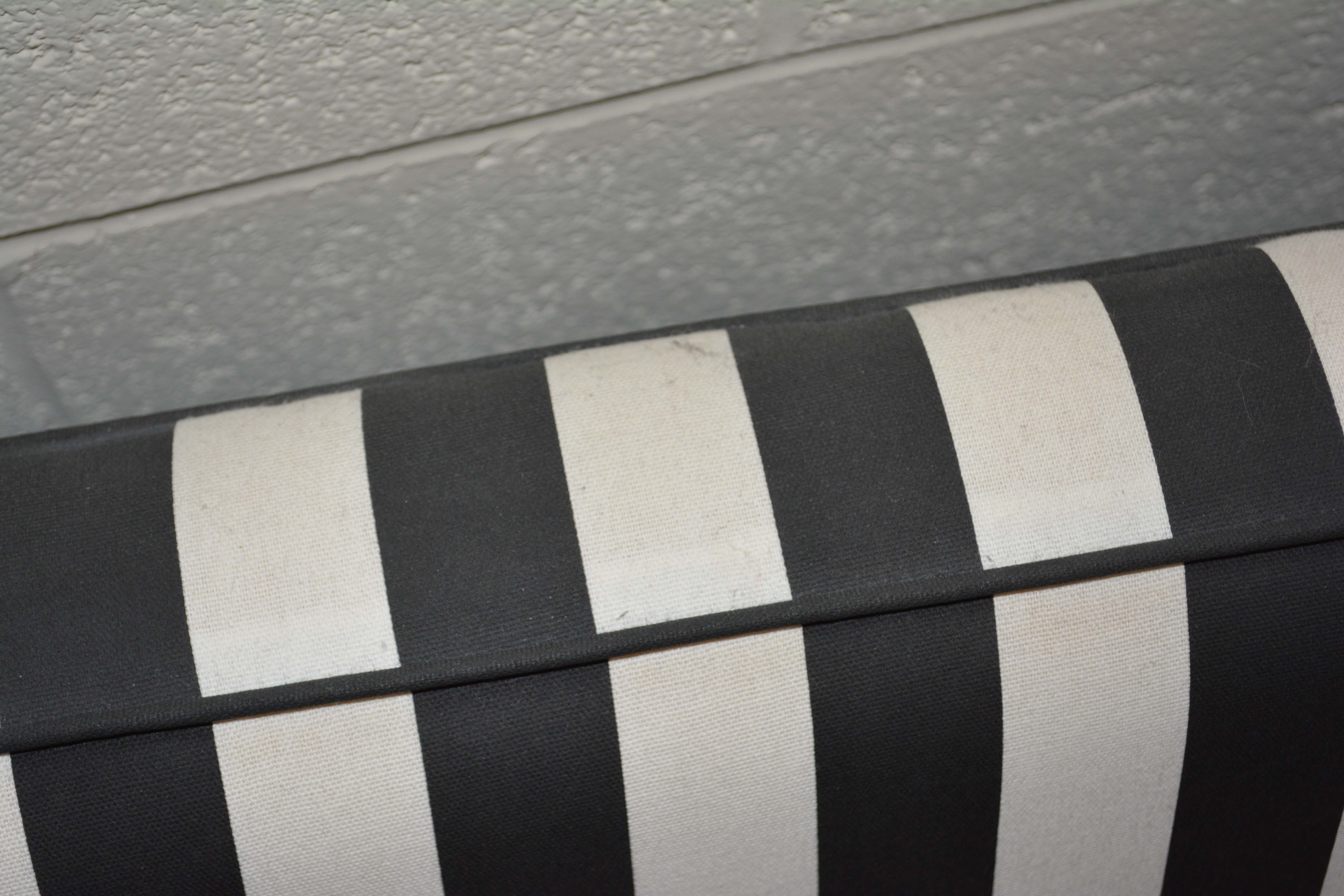 Black and White Upholstered Queen Size Headboard