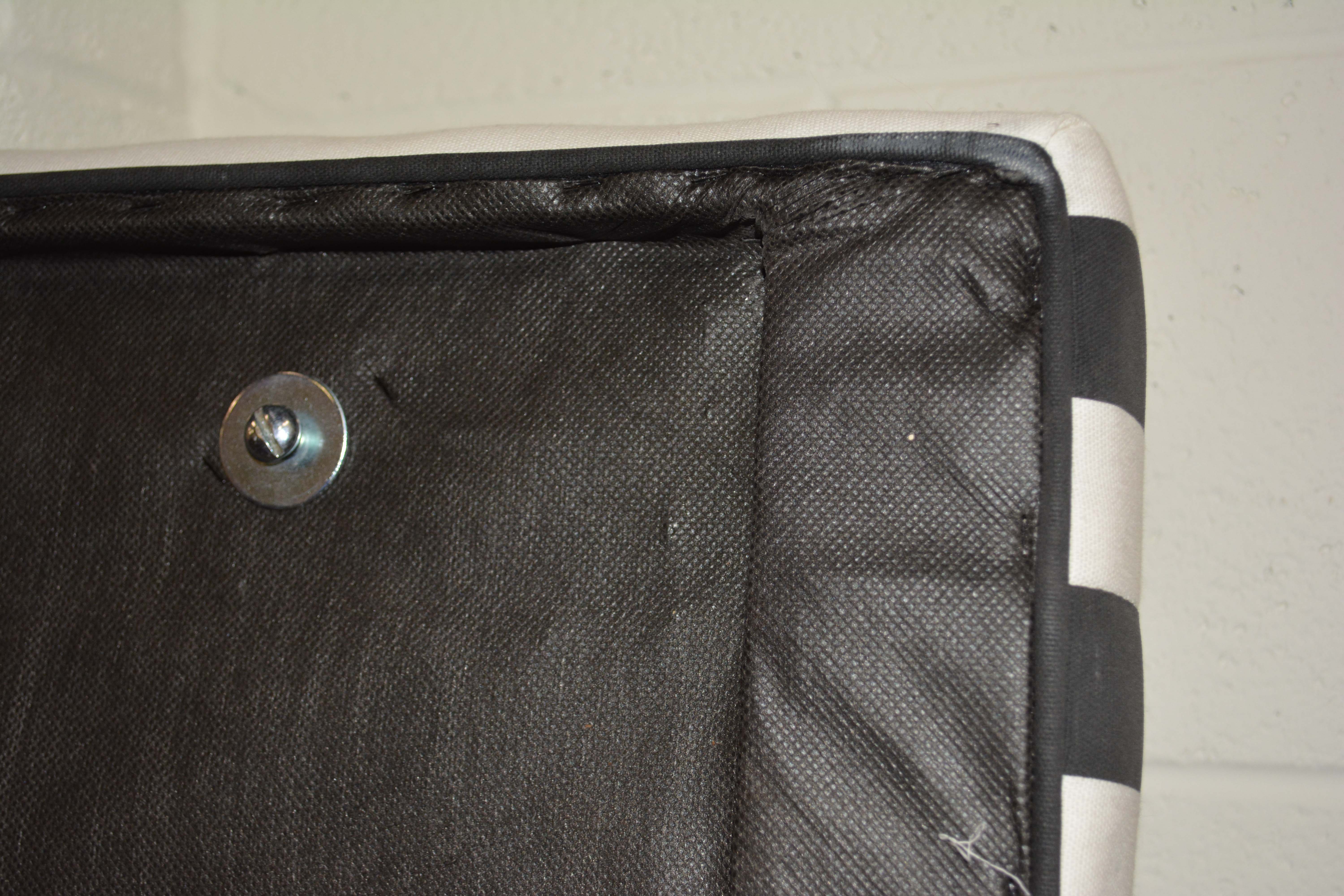 Black and White Upholstered Queen Size Headboard