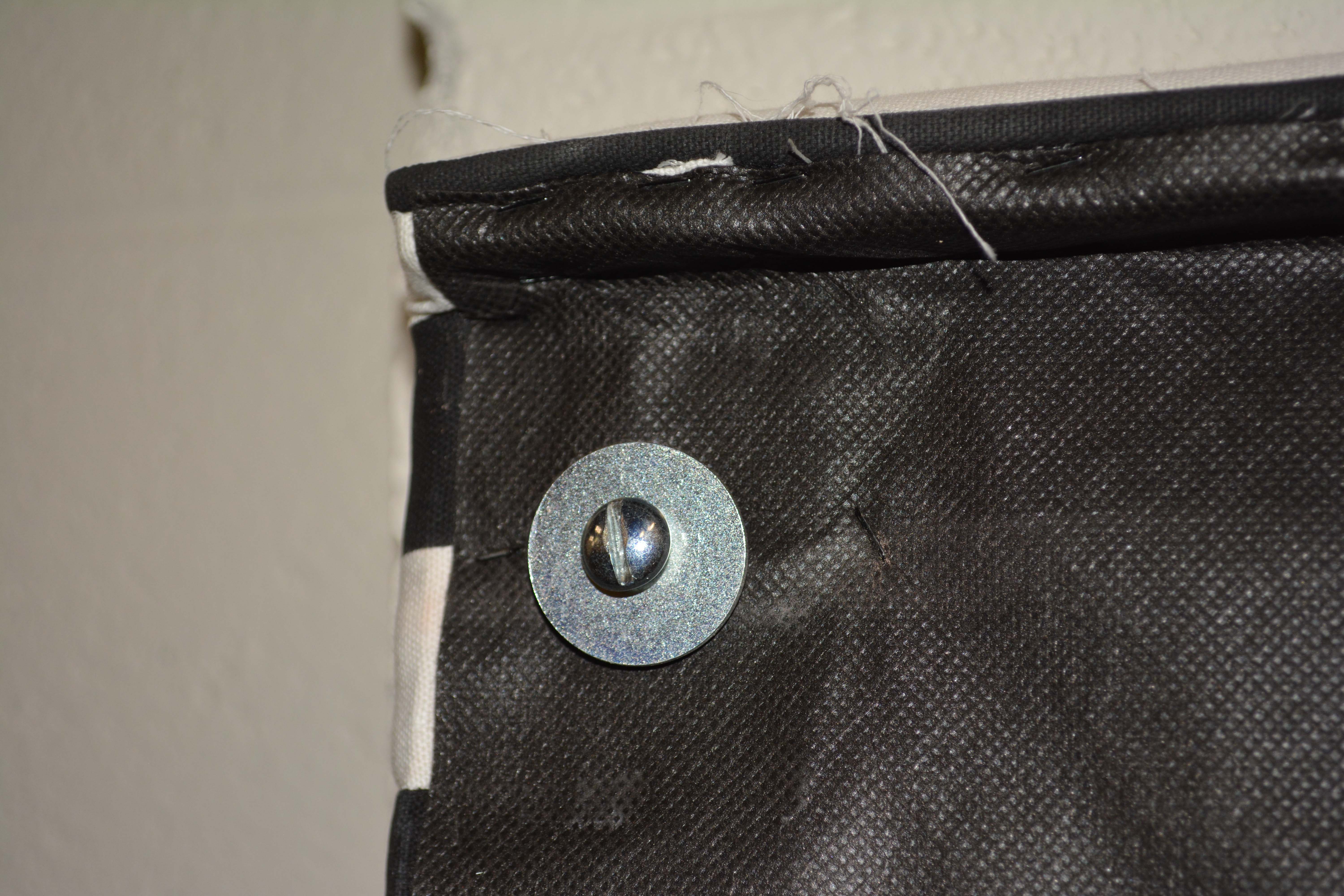 Black and White Upholstered Queen Size Headboard