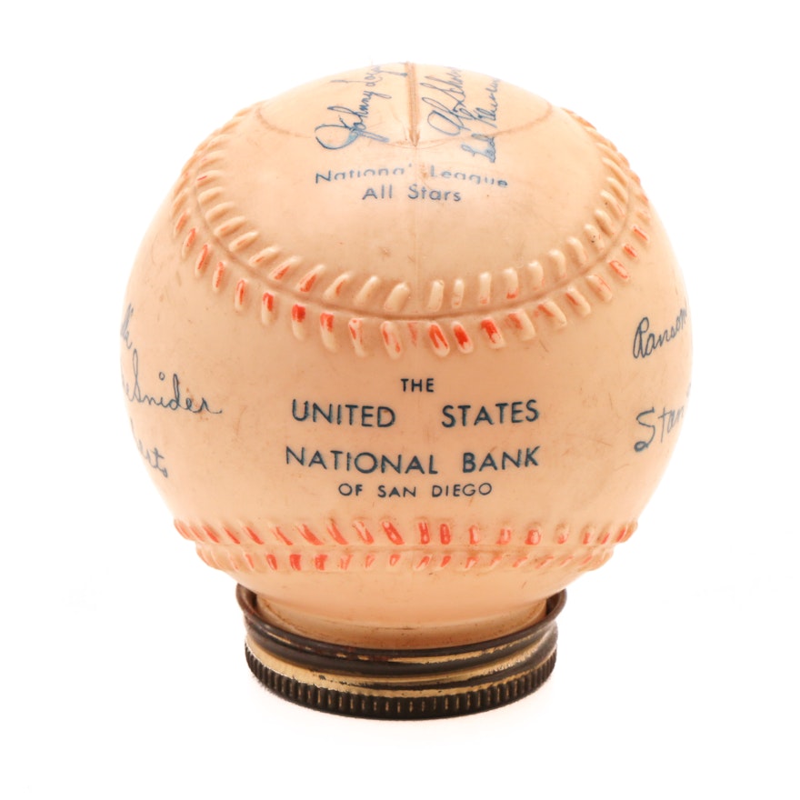 1950s National League All-Stars Baseball Bank With Replica Signatures