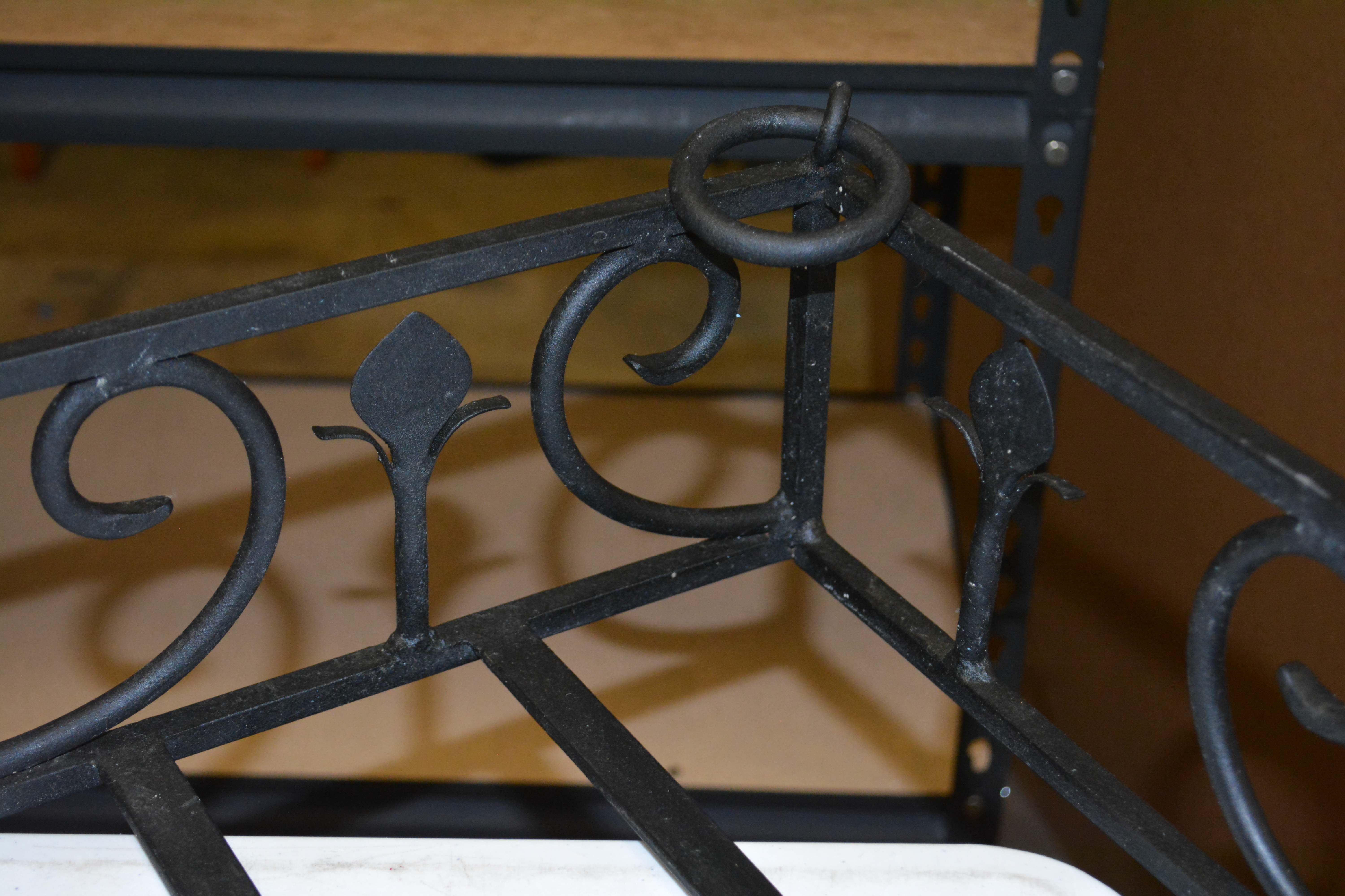 Hanging Black Iron Pot Rack with Hooks
