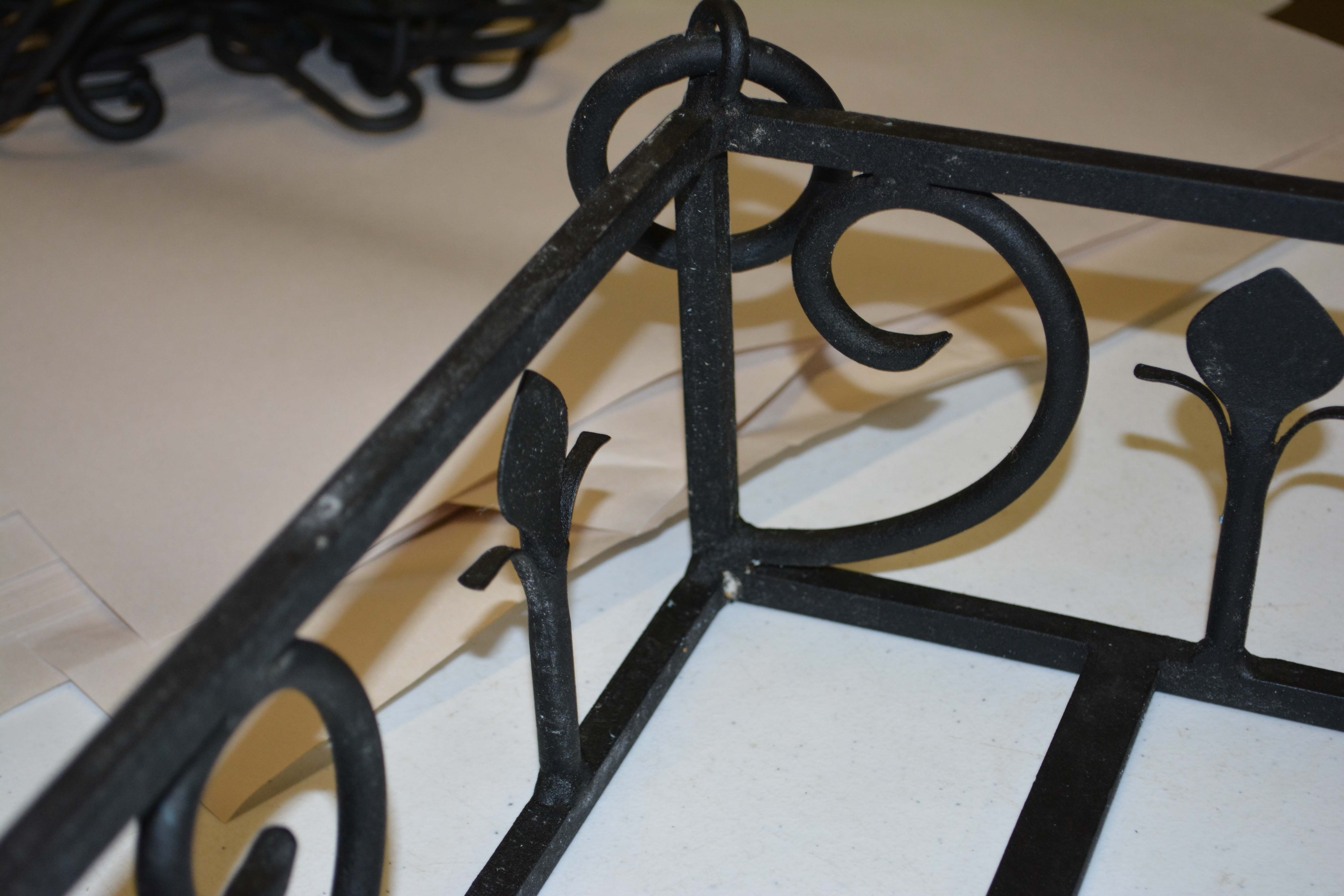 Hanging Black Iron Pot Rack with Hooks