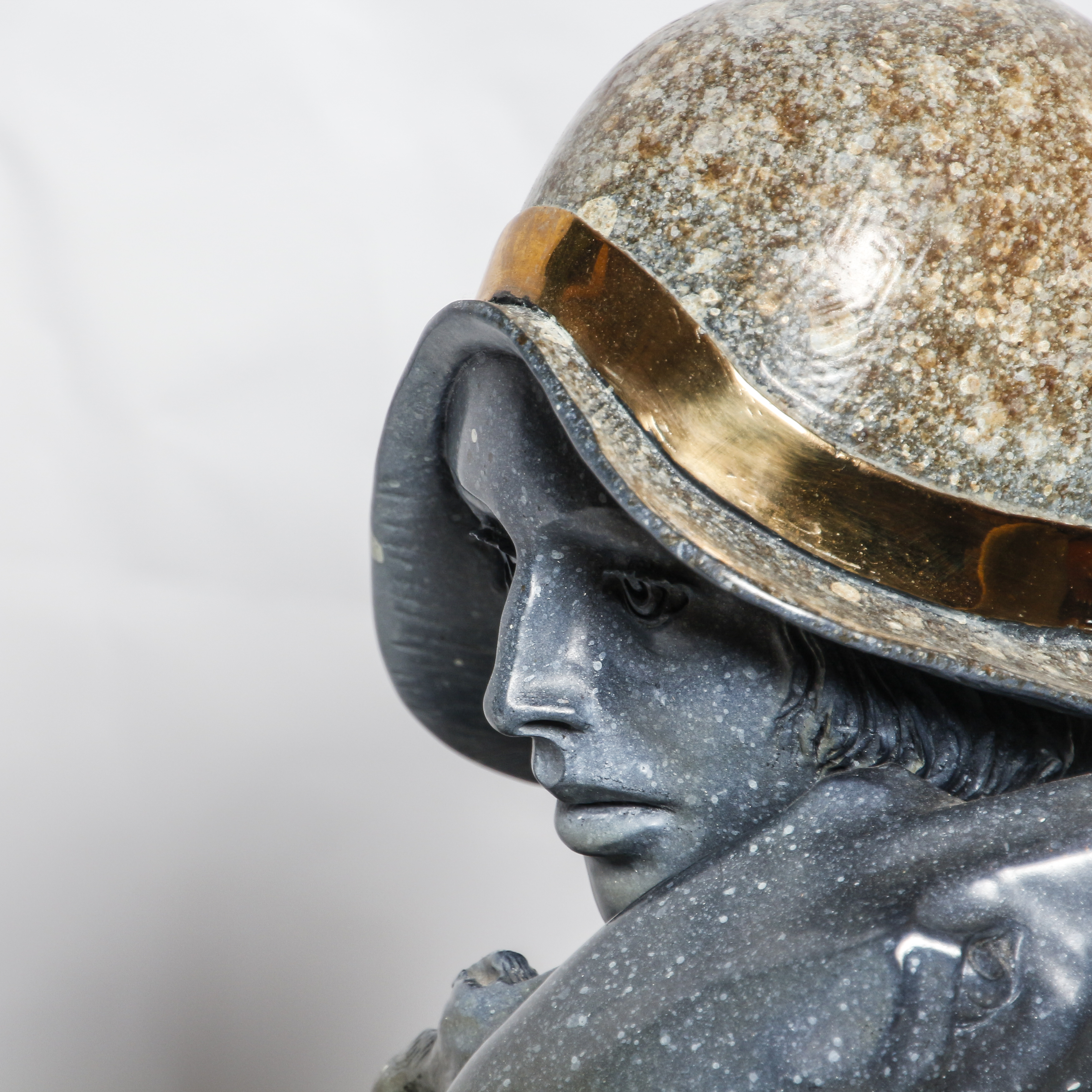 Nick Moffett Bronze Sculpture of Woman with Dog