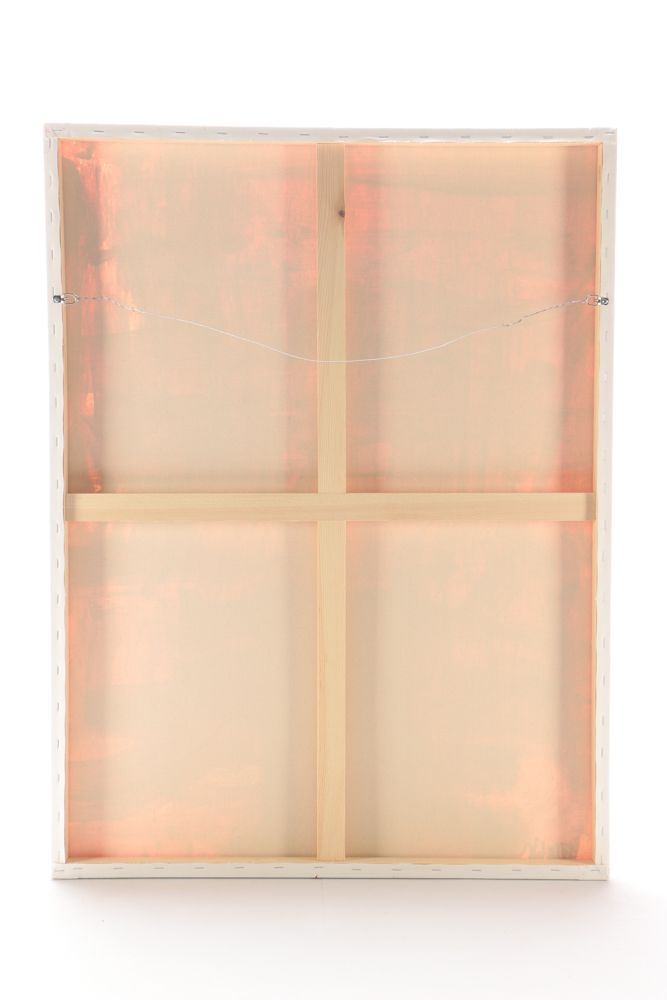 Robbie Kemper Abstract Acrylic Painting on Canvas "Red Orange Pink"