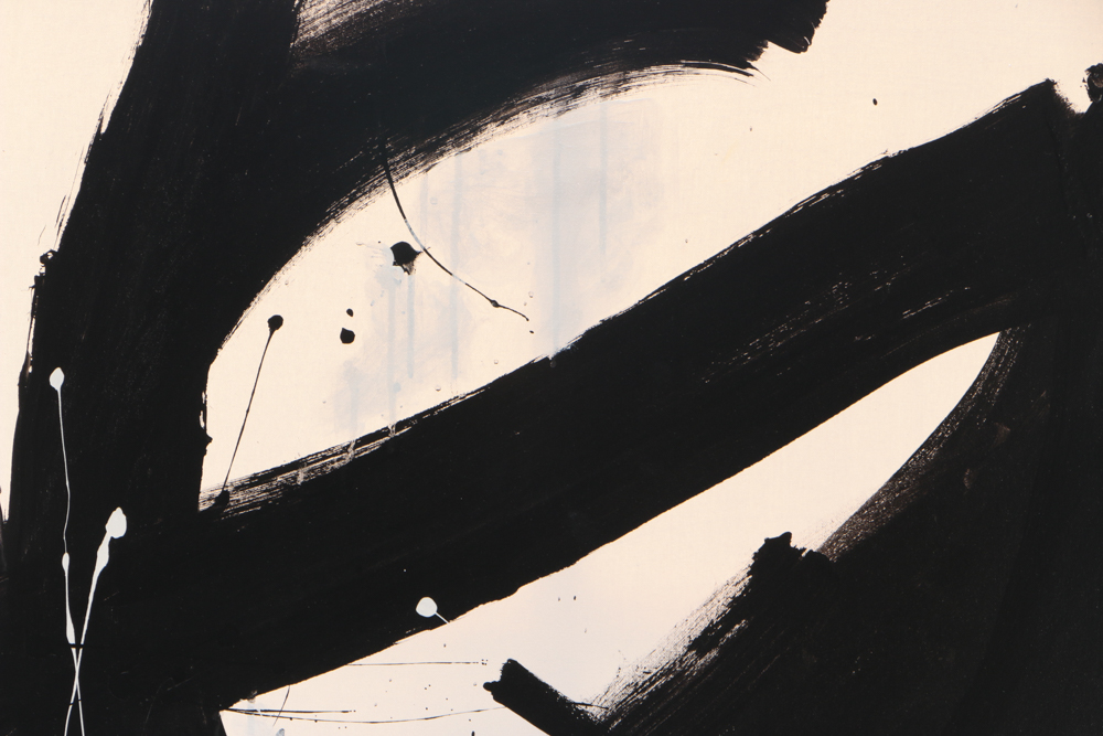 Robbie Kemper Original Acrylic Painting on Canvas "Round Mark in Black"