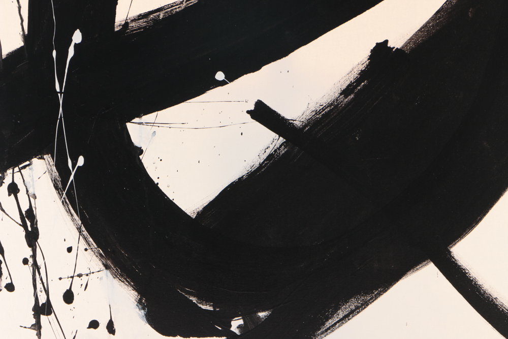 Robbie Kemper Original Acrylic Painting on Canvas "Round Mark in Black"