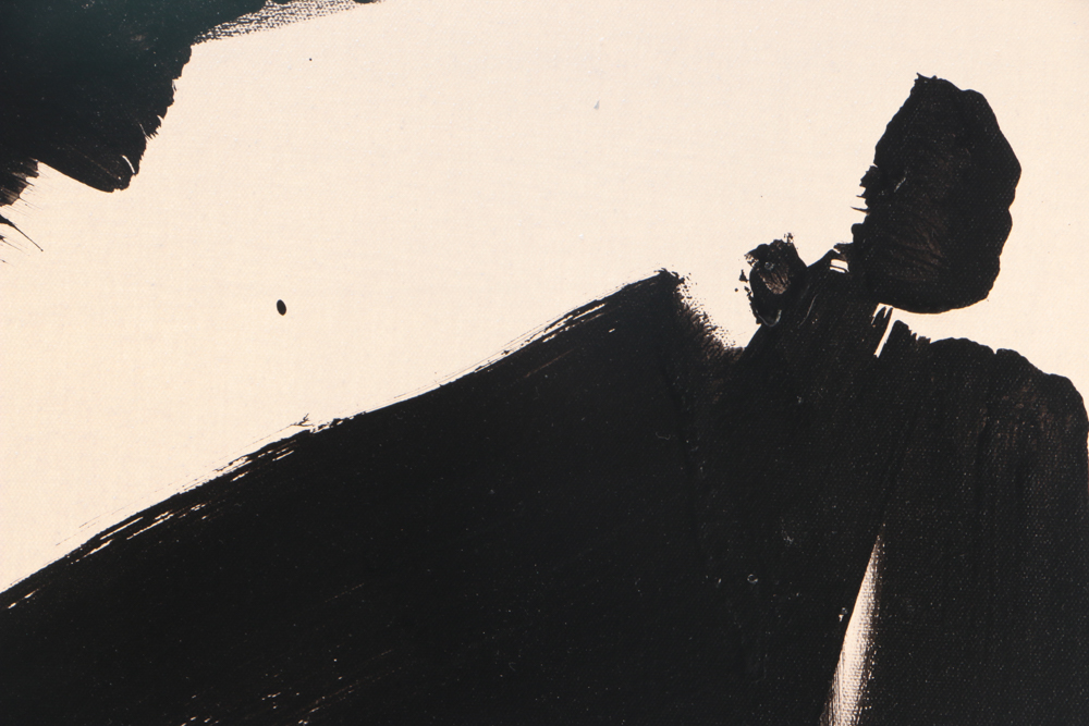 Robbie Kemper Original Acrylic Painting on Canvas "Round Mark in Black"