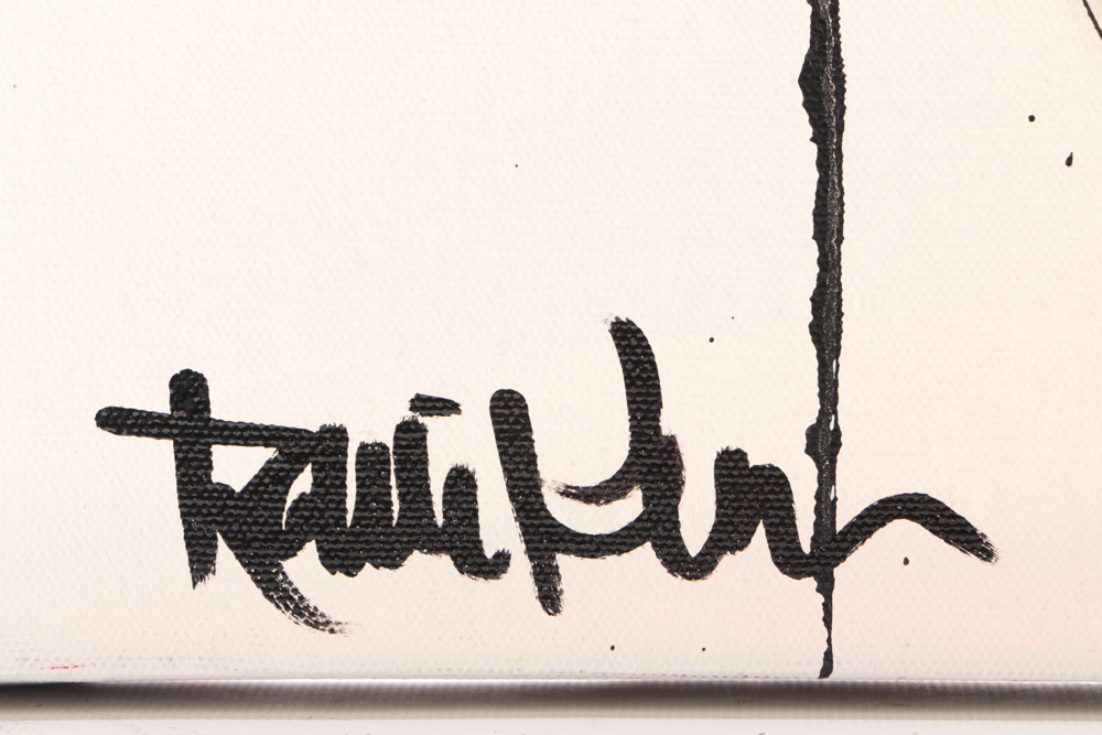 Robbie Kemper Original Acrylic Painting on Canvas "Round Mark in Black"