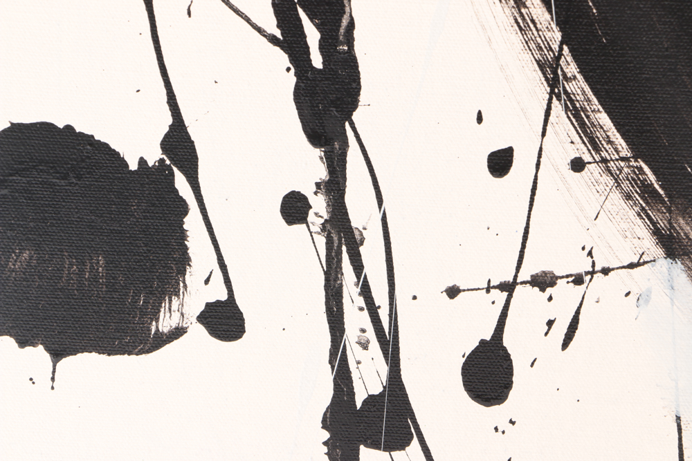 Robbie Kemper Original Acrylic Painting on Canvas "Round Mark in Black"