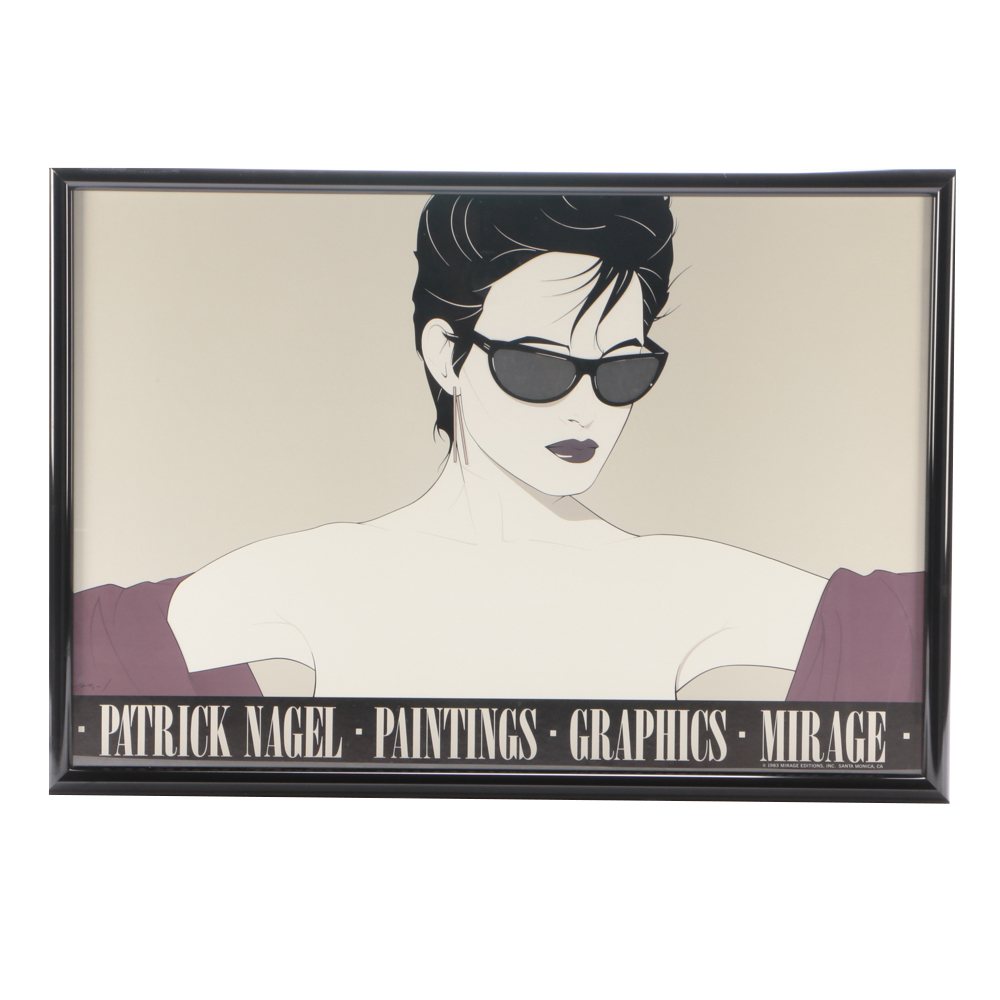 Patrick Nagel Designed Serigraph Poster for Mirage Editions