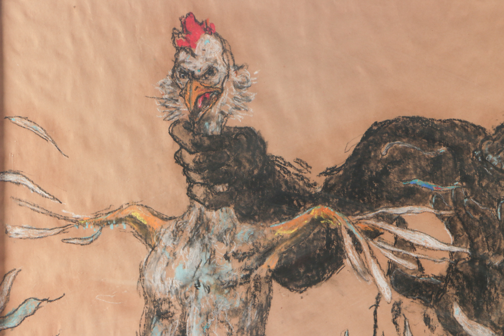 Michael Skop Original Oversized Pastel Drawing on Paper