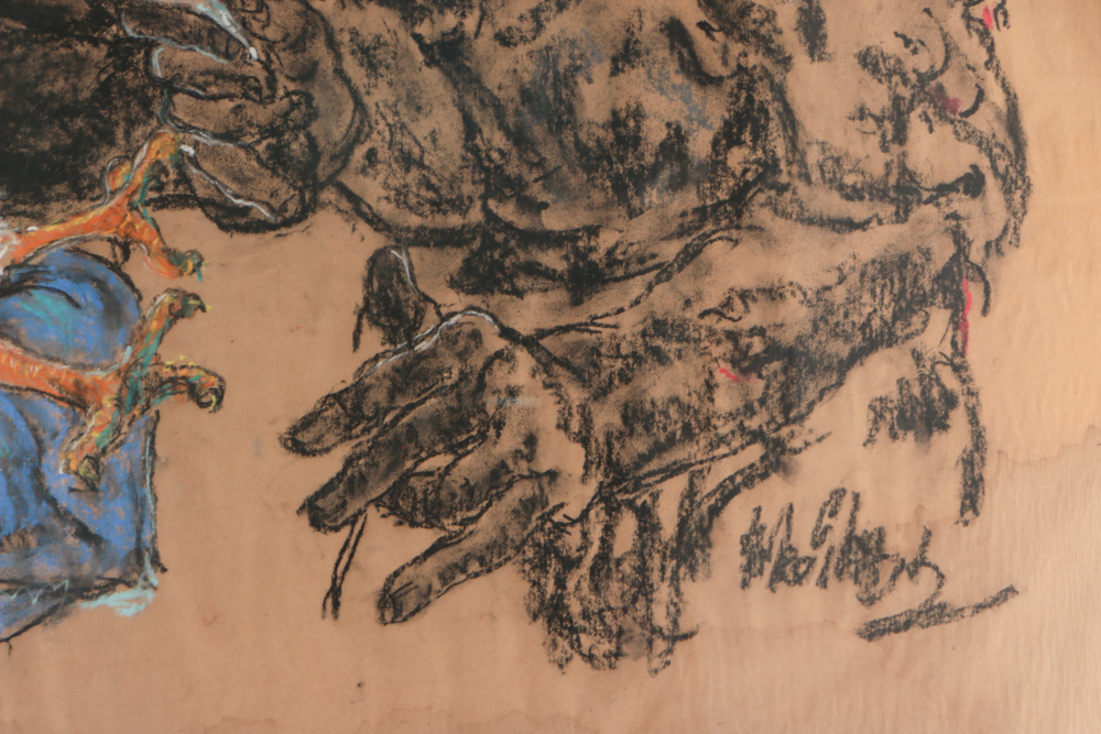 Michael Skop Original Oversized Pastel Drawing on Paper