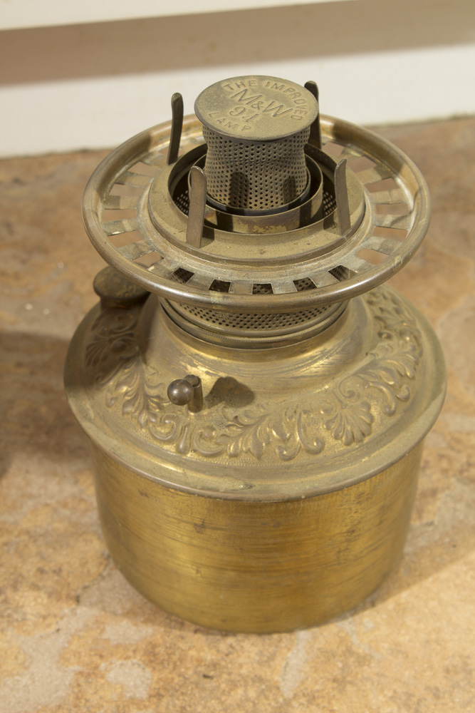 Antique Matthews and Willard Red Satin Glass Oil Lamp