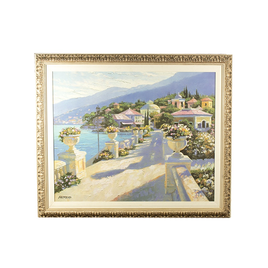 Howard Behrens Embellished Offset Lithograph "Bellagio Shadows"