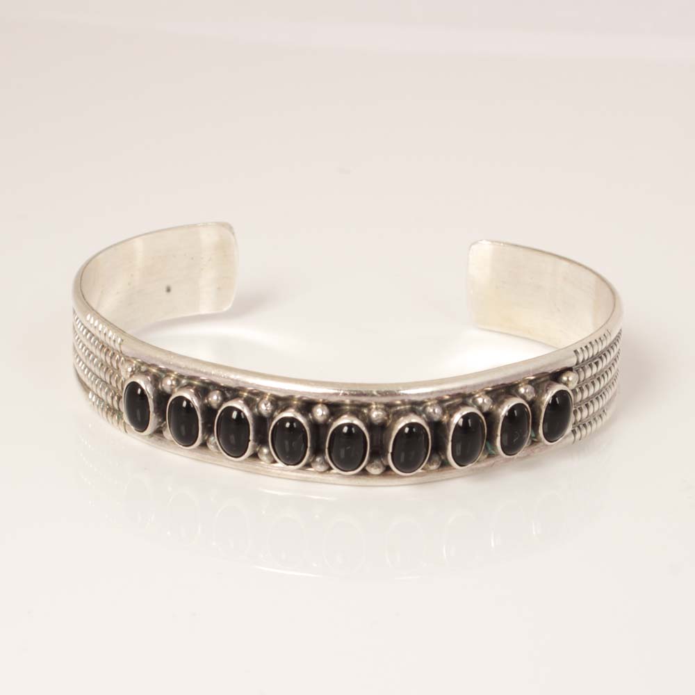 Sterling Silver and Black Onyx Cuff Bracelet