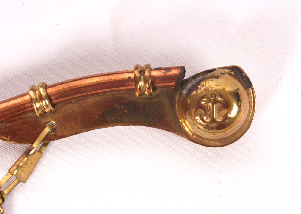 Vintage Brass Naval Boatswain Whistle