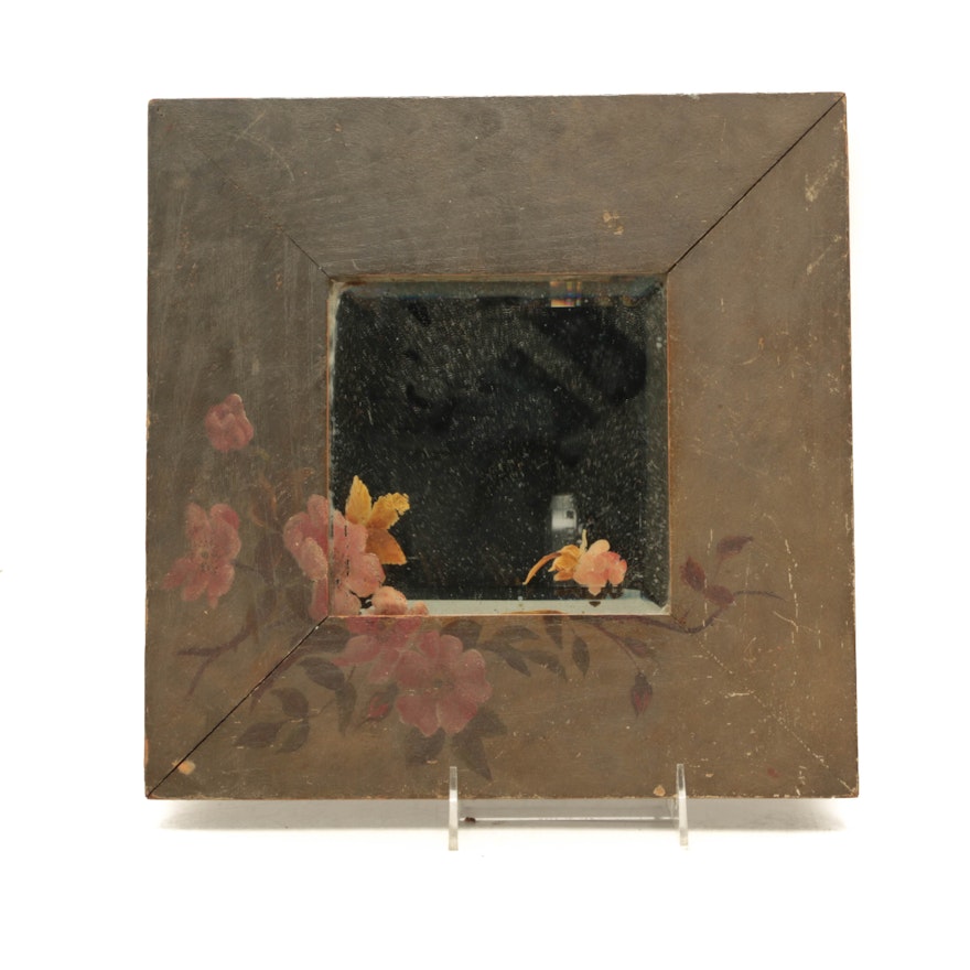 Antique Hand-Painted Wall Mirror