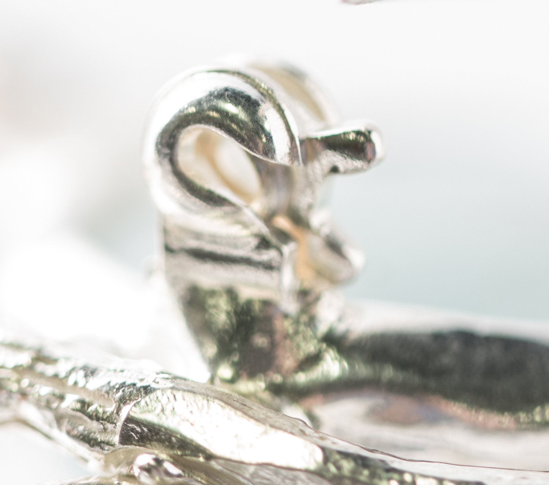 Sterling Silver, 30.55 CT Aquamarine, and Chrome Diopside Leaf Frame Brooch